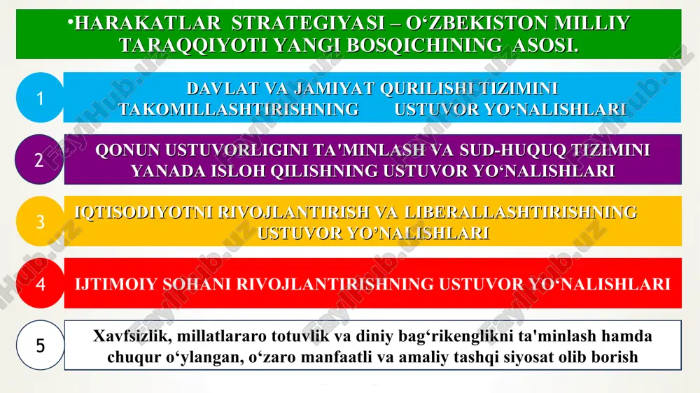 vojlantirish va liberallashtirish 1941–1945-yillardagi urush va mehnat fronti faxriylari, nafaqaxo‘rlar, nogironlar, yolg‘iz qariyalar va aholining boshqa nochor qatlamlaridan kamida 35 ming nafarini sanatoriy muassasalarida bepul davolanishini tashkil qilish bepul asosda kamida 10 ming nafar nogiron va yolg‘iz qariyani protez-ortopediya buyumlari va texnik reabilitatsiya vositalari bilan ta'minlash «tez tibbiy yordam xizmati»ni jami 1200 ta maxsus avtotransport vositasi bilan ta'minlash 343 nomdagi dori vositalari va tibbiy buyumlarning qat’iy narxlarni belgilash ijtimoiy sohani rivojlantirish 15 000 ta arzon uy-joylar qurish 415,3 km ichimlik suvi quvurlari tortish 219,5 km elektr energiyasi liniyalari tortish 316,9 km tabiiy gaz quvurlari tortish 291 km ichki yo’llarni ta’mirlash 134 ta bozorlar qurish qishloq joylarda: ijtimoiy sohani rivojlantirish диаграмма1 картофель овощи интенсивные сады виноградники пищевые масляные сокращения поей 8.1 27.2 5.9 2.9 10.9 4 лист1 сокращения поей картофель 8.1 овощи 27.2 интенсивные сады 5.9 виноградники 2.9 пищевые 10.9 масляные 4 для изменения диапазона данных диаграммы перетащите правый нижний угол …