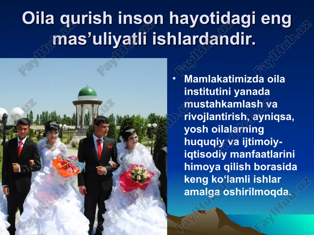 l salomatligiga tahdid soluvchi kasalliklar va illatlardan saqlanish kerak – ayol qancha yosh bo‘lsa, homiladorlik davridayoq turli patologik, ekstragenital xastaliklar kuchayadi, yo‘ldosh yetishmovchiligi, suyaklar tizimida ro‘y beradigan o‘zgarishlarning salbiy oqibatlari ko‘p bo‘ladi. erta homiladorlik ko‘pincha bola tushishi yoki o‘lik tug‘ilishi bilan tugaydi, bu holat homilaning nuqsonli rivojlanishi sababli ham ona, ham bola salomatligiga katta xavfdir. bunday asoratlar keyingi homiladorlikning normal kechishi va tug‘ruqning tabiiy ravishda amalga oshishiga ham salbiy ta’sir ko‘rsatishi mumkin. shu bois yosh turmush qurgan ayollarning farzandlari jarrohlik amaliyoti orqali dunyoga keltiriladi. surunkali kislorod yetishmasligi tufayli ona qornida sust rivojlangan chaqaloqlarning vazni ancha kam bo‘ladi va, afsuski, ularning aksariyati ko‘p yashamaydi.