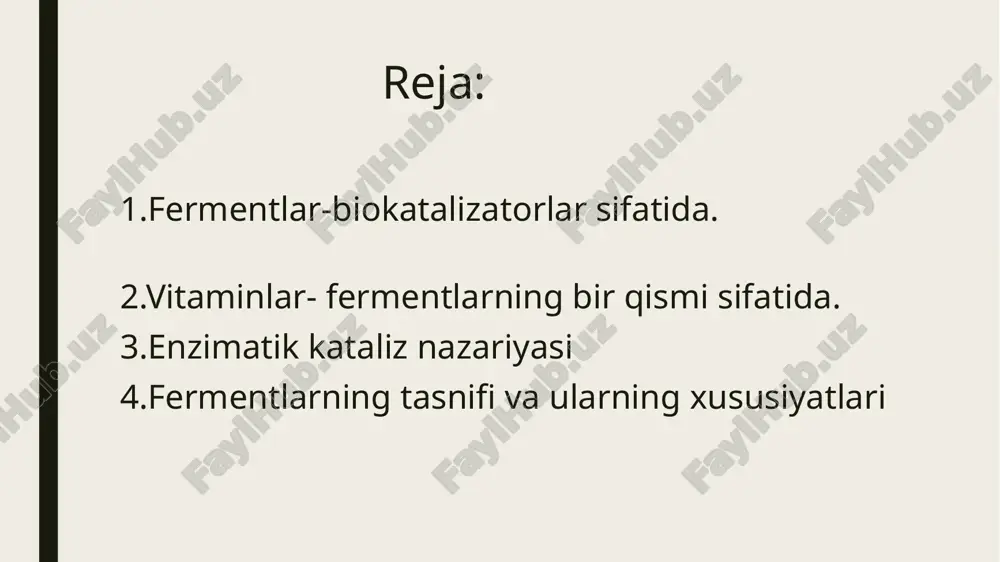 aylandi va ko’pgina fanlar bilan chambarchas bog’liq. bunday tashqari uning ma’lumotlari amaliyotda turli sohalarda, masalan, pivo va boshqa fermentatsiya sanoatida, qishloq xo’jaligi ekinlari zararkunandalariga qarshi kurashda va hokazolarda keng qo’llaniladi. fermentatsiya va pivo tayyorlash jarayonlari uzoq vaqtdan beri ma‘lum bo’lsa, fermentlar haqidagi birinchi g’oya 1814-yilda paydo bo’lgan.sankt-peterburg fanlar akademiyasining haqiqiy a’zosi k.kirchhoff quritilgan arpa solodida kraxmalning shakarga aylanishi fenomenini kashf etganida, 1833-yilda fransuz kimyogarlari a.payen va j.persotlar kraxmalni shakarga aylantirish xususiyatiga ega bo’lgan solod ekstraktiga spirt qo’shilganda hosil bo’lgan cho’kmadan birinchi bo’lib termolabil moddani ajralib olishdi. ular bu moddani diastaz deb atashgan va endi u ko’pincha amilaza deb ataladi. shakar va yog’larning oksidlanishi energiya chiqishi bilan sodir bo’ladi, oqsillarni sintez qilish esa uning sarflanishini talab qiladi. ushbu turdagi reaksiyalar o’rtasidagi bog’liqlik adenozin trifosfor kislotasi (atp) –assimilatsiya qilish uchun qulay shakldagi kimyoviy energiya akkumulyatori orqali o’rnatiladi. adenozin trifosfor kislotasi organik adenin asosi, riboza karbongidrat va uchta fosfor kislotasi qoldig’idan iborat. adenin …