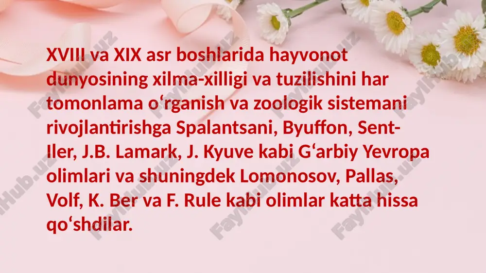 amidomonada) yoki koloniya (volvoks, pandorina, eudofina) boʻlib oʻsadi, oʻsuv davrida harakatchan. hujayrasida kosasimon pirenoidli xloroplast, qizil "koʻzcha", qisqaruvchi vakuol, 2 (baʼzan 4,8) ta xivchin boʻladi. yashil suvoʻtlar — tuban oʻsimliklar boʻlimi (tipi). hujayrasida yashil xlorofill mavjud. yashil suvoʻtlarda yuksak oʻsimliklar tarkibidagi kabi pigmentlar bor. bir hujayrali, kolonial va koʻp hujayrali, baʼzilari hujayrasiz tuzilishga ega. alvelotalar tipi 3 ta kenja tipga bo‘linadi. bular: dinoflagellyatalar, kipriklilar va sporalilar kenja tiplaridir. bularning barcha vakillarida ribasoma dnk va pellikulalari tarkibida al’veolalar bo‘ladi. dinoflagellata kenja tipiga 4000 dan ortiqroq tur kirib bu turlarning 2000 ortig‘ida ho‘jayra tarkibida xloraplast bo‘lishi xarakterlidir. shuning uchun dinoflagellyatalar ikki guruhga fotoavtotrof va geteroavtotroflarga ajratiladi. sporalilar (sporozoa) — bir hujayralilar kenja dunyosiga mansub gʻayvonlar tipi. xivchinlilardan kelib chiqqan. sporalilar turli hayvonlar va odamning hujayra, toʻqima va organlarida parazitlik qilib, ogʻir kasalliklarni keltirib chiqaradi. sporalilar tipiga 400 dan ortiq tur kiradi. sporalilar tipi fegarinalar va koksidiyasimonlar sinflariga ajratiladi foraminiferalar - foraminifera turkumi. …