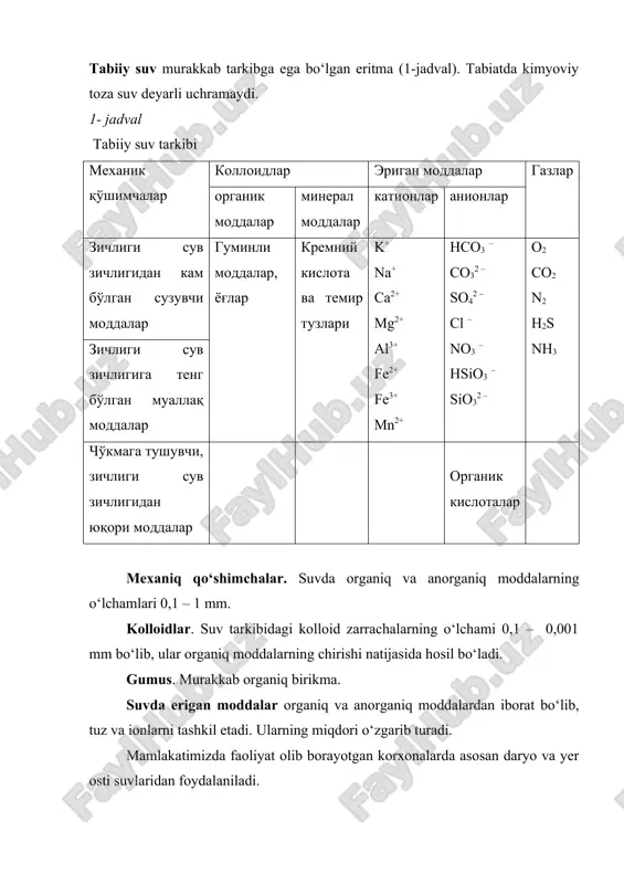 lar, ya‘ni konning geologik xarakteri asosida olingan baholar miqdori. 2. manbalarning sarf normalari. manbalar sarf normalarini basholash uch kategoriyaga bo`lib amalda o`rganiladi: yoqilg`i manbalari, energetik manbalar, metall va nometall manbalar. yoqilg`i va energiya manbalar sarfini muhokama etishda quyidagi energiya manbalarini o`rganish lozim: 1) antratsit; 2) kokslangan ko`mir va past navli ko`mir (lignit); 3) tabiiy gaz; 4) torf ; 5) neft ; 6) slanets; 7) toriy va uran; 8) suv (gidroenergetika); 9) geotermal suv; 10) suvning ko`payishi-suvning kamayishi; 11) quyosh energiyasi; 12) vodorod; 13) termoyadroviy sintez; metall manbalar qo`llanilish farqiga ko`ra ikki gruppaga bo`lib o`rganiladi: 1 gruppaga iir і 1,7 % rangli va nodir metallar (au, hg, sn, ag, zn, pb, w, v, cu, sb); 2 gruppaga qora metall va alyuminiy (mo, mn, co, ni, ti, fe, cr, k) iir ј 1,3 %. nometall manbalarga asosan asbest, karbonat, xlor, granit, kislorod, fosfat, potash, qum va shag`al, natriy birikmalari va suv kabilarga …