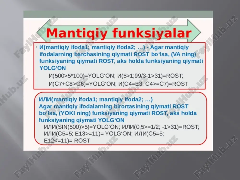 matnli funksiyalar excel dasturida - Page 2