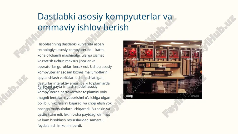 hi 1970 va 1980-yillarda shaxsiy kompyuterlar paydo bo'lib, odamlarning texnologiya bilan o'zaro munosabatini inqilob qildi. ushbu ixcham, hamyonbop mashinalar uylar va kichik korxonalarga hisoblash quvvatini olib keldi va apple macos va microsoft windows kabi bir foydalanuvchi operatsion tizimlari davrini boshlab berdi. ushbu intuitiv, grafik operatsion tizimlarning ko'tarilishi foydalanuvchilarga fayllarni boshqarish, ilovalarni ishga tushirish va avval faqat asosiy yoki mini-kompyuter tizimlarida mumkin bo'lgan usullar bilan muloqot qilish imkonini berdi. hisoblashning bu demokratlashuvi shaxsiy kompyuterlarning keng qo'llanilishiga va shaxsiy hisoblash inqilobining tug'ilishiga yo'l ochdi. grafik foydalanuvchi interfeyslarining (gui) paydo bo'lishi 1970—1980-yillarda shaxsiy kompyuterlarning paydo boʻlishi foydalanuvchi grafik interfeyslarining (gui) rivojlanishiga olib keldi. gui foydalanuvchilarning kompyuterlar bilan o'zaro munosabatini inqilob qildi, matnga asoslangan buyruq qatorlarini oynalar, piktogrammalar, menyular va sichqoncha kabi ko'rsatgich qurilmalari kabi intuitiv vizual elementlar bilan almashtirdi. xerox parc tadqiqotchilarining kashshof ishi va 1980-yillarda apple macintoshning keyingi muvaffaqiyati gui paradigmasini ommalashtirdi, bu esa hisoblashni keng omma uchun qulayroq qildi. tarmoqli va …