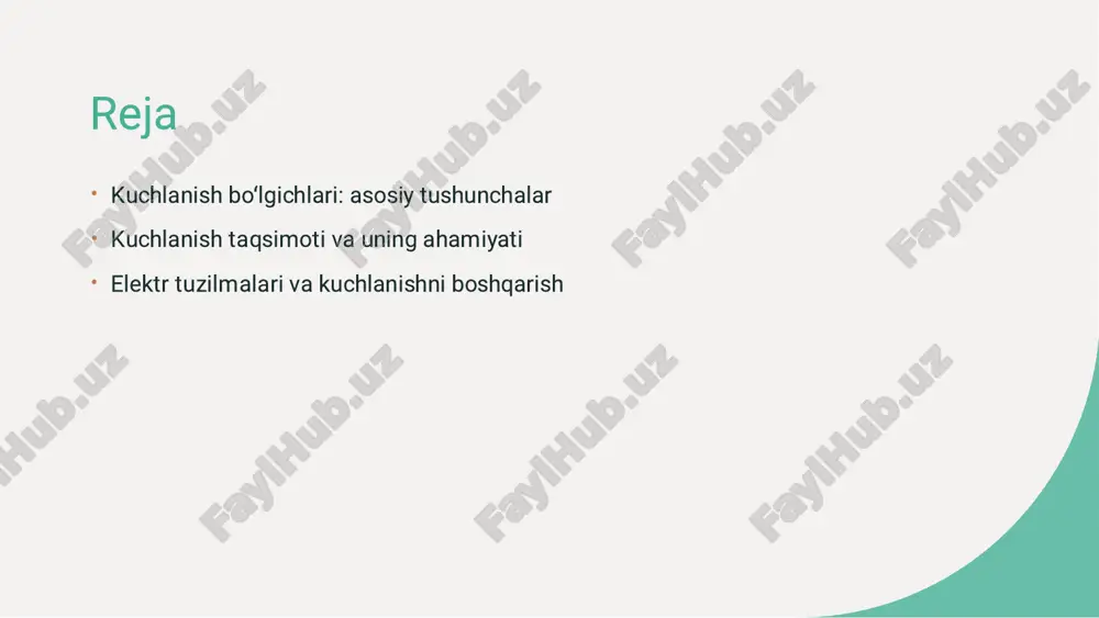 hlanishni boshqarish uchun muhim vosita hisoblanadi, qaror qabul qilish jarayonida unumdorlikni oshiradi. 2 resistorlar va ularning roli resistorlar kuchlanish boʻlgichlarida asosiy element sifatida ishlaydi, ular kuchlanishni taqsimlash va oqimni nazorat qilishda muhim ahamiyatga ega. 3 elektron qurilmalarda qoʻllanilishi kuchlanish boʻlgichlari elektron qurilmalarda kuchlanishni moslashtirish, signalni kuchaytirish va sensorlar bilan ishlashda keng qoʻllaniladi, bu esa ularni zarur qiladi. 4 innovatsiyalar va kelajak kuchlanish boʻlgichlarining innovatsion yechimlari, masalan, raqamli kuchlanish taqsimotlari, elektr muhandisligi sohasida yangi imkoniyatlar yaratmoqda va foydalanishni kengaytirmoqda. kuchlanish boʻlgichlarining amaliy dasturlari va muhandislikdagi ahamiyati. kuchlanish boʻlgichlari muhandislikda elektr kuchlanishini boshqarish uchun muhim rol o'ynaydi. ular turli xil ilovalarda, masalan: - sensor tizimlarida - ovoz va video texnologiyalarida - quvvat manbalarida ishlatiladi. bu komponentlar yordamida kuchlanish darajasini optimallashtirish va tizimlarning barqarorligini ta'minlash mumkin. kuchlanish taqsimotining asosiy printsiplari va ulardan foydalanish. 1 kuchlanish taqsimoti - kuchlanish taqsimoti, kuchlanishni komponentlar o'rtasida taqsimlash orqali amalga oshiriladi, bu esa energiya boshqaruvini ta'minlaydi va muhandislikda …