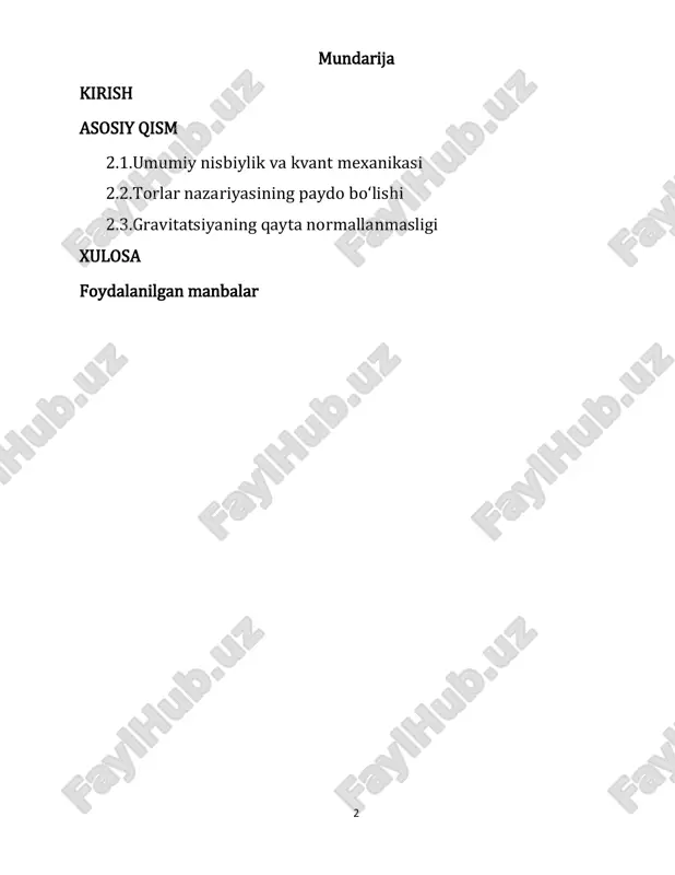 aro ta'sir qiluvchi yuqori energiyali fotonlar uchun sayohat kechikishlarini taxmin qilishadi. ammo fermining gamma-nurlari portlashidan olingan ikkita foton haqidagi ma'lumotlari bu ta'sirni ko'rsata olmadi va tortishishning yangi nazariyasiga ba'zi yondashuvlarni yo'q qildi. quyidagi animatsiya havolasi olimlar kuzatishni kutgan kechikishni ko'rsatadi. manba: nasa / sonoma davlat universiteti / aurore simonnet https://uz.wikipedia.org/wiki/albert_einstein https://uz.wikipedia.org/wiki/fizika https://uz.wikipedia.org/wiki/energiya https://uz.wikipedia.org/wiki/kuchli_o'zaro_ta'sir https://uz.wikipedia.org/wiki/foton https://uz.wikipedia.org/w/index.php?title=sonoma_davlat_universiteti&action=edit&redlink=1 https://uz.wikipedia.org/w/index.php?title=sonoma_davlat_universiteti&action=edit&redlink=1 5 albert eynshteyn 1915-yilda umumiy nisbiylik nazariyasini taqdim etdi, bu nazariya orqali gravitatsiya kuchi fazo-vaqtning egilishi sifatida tushuntirildi. bu nazariya koinotning katta masshtabdagi strukturasini — galaktikalar, yulduzlar, sayyoralar harakatini izohlashda muvaffaqiyat qozondi. 1920-yillarda kvant mexanikasi paydo bo‘ldi va kichik miqyosdagi zarrachalar (elektronlar, protonlar va boshqalar) harakatini tushuntirdi. bu ikki nazariya bir-biriga zid bo‘lmagan bo‘lsa ham, gravitatsiyani kvant darajasida izohlash uchun ularni birlashtirish muhim bo‘lib qoldi. birlashtirish urinishlari 1930-yillardan to 1960 yillargcha fiziklar umumiy nisbiylik va kvant mexanikasini birlashtirishga urinishdi, lekin bu oson bo‘lmadi. einstein umrining oxirgi yillarida yagona nazariya yaratish bilan shug‘ullandi, ammo muvaffaqiyatga …