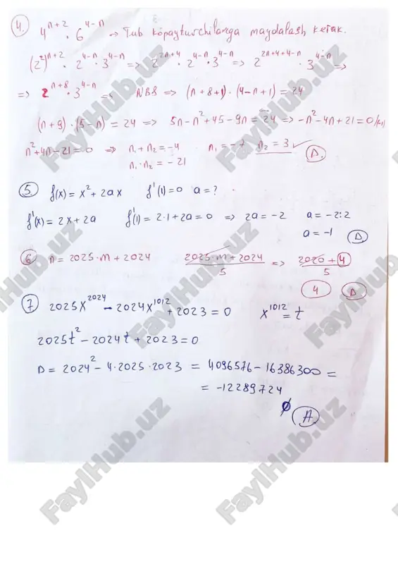 matematikadan takrorlash testi yechimlari - Page 2
