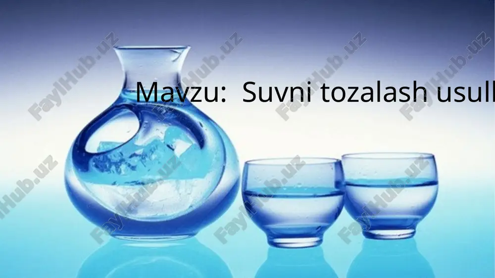 ifloslangan suv orqali organizmga gelmintlarni tuxumlari ham tushishi mumkin. suv ba’zan odam va hayvonlarda yuqumsiz kasalliklarni kelib chiqishiga ham sabab bo‘ladi. misol - suv tarkibida yod, ftorni o‘zgarishidan buqoq va flyuoroz kasalliklari, hamda qurg‘oshin, margimush bilan zaharlanganliklari aniqlangan. xo‘jalikda ishlatiladigan suvlar sanitariya gigiyena tomondan to‘liq talabga javob berishi kerak. ularni kasallik chaqiruvchi mikroblar, gelmintlarni tuxumi va zaharli moddalar bilan ifloslanishidan quriqlash kerak. suvning fizik xususiyatlari. • -suvni fizik xususiyatlariga harorati, rangi, ta’mi, hidi, tiniqligi va loyqaligi kiradi. • harorati suvning qanday chuqurliklardan chiqishi va er ustiga yaqinligiga hamda tabiiy sharoitga bog‘liq. ichimlik suvining harorati +200s gacha bo‘lishiga ruxsat etiladi. • suvning rangi uning tarkibidagi organik va neorganik qo‘shilmalarga bog‘liq masalan: temir oksidi aralashmasi suvga sariq-qo‘ng‘ir rang beradi, botqoq suvi qo‘ng‘ir rangli bo‘ladi, ko‘k o‘tlar suvda o‘ssa ko‘k rang beradi. sanitariya tomondan ifloslangan suvlar ayniqsa go‘ng va siydik bilan ifloslansa yomon ranglarni beradi. suvning rangi xromli kobalt shkalasida aniqlanib kamida 20-30° …
