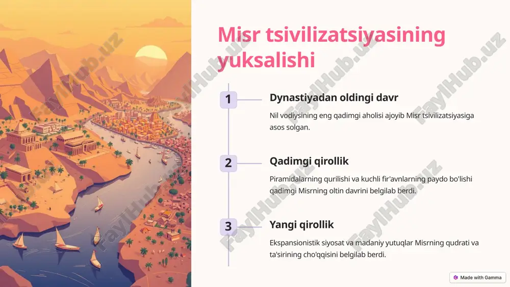 i. maslahatlar deshifrlash sfenks yaqinida topilgan yozuvlar va ierogliflar uning maqsadi va kelib chiqishi haqida hayratlanarli ma'lumot beradi. davom etayotgan kashfiyotlar arxeologlar sfenks haqida yangi tushunchalarni ochishda davom etib, uning ahamiyatini yoritib berishmoqda. 5 luksor: ma'badlar va maqbaralar shahri karnak ibodatxonasi keng karnak ibodatxonalari majmuasi qadimgi misrdagi eng yirik diniy maskanlardan biri edi. luksor ibodatxonasi nil daryosida joylashgan bu ajoyib ibodatxona diniy va siyosiy faoliyatning markazi edi. shohlar vodiysi fir'avnlarning yashirin qabrlari, jumladan, mashhur tutanxamon ham ushbu keng nekropolda joylashgan. 6 ierogliflar: qadimgilar tili 1 simvolik yozuv qadimgi misrning ramziy yozuvi bo'lgan ierogliflar ma'noni etkazish uchun murakkab piktogramma belgilar tizimidan foydalangan. 2 o'tmishni dekodlash rosetta toshining kashf etilishi bilan ierogliflarning dekodlanishi misrning qadimiy tarixiga bir oyna ochdi. 3 madaniy ahamiyati ierogliflar nafaqat yozuv tizimi, balki misrning diniy, siyosiy va ijtimoiy e'tiqodlarini aks ettirgan. 7 tutankhamun xazinalarini kashf qilish qabr kashfiyoti yosh fir'avn tutankhamun qabri 1922 yilda topilgan, u asosan buzilmagan …