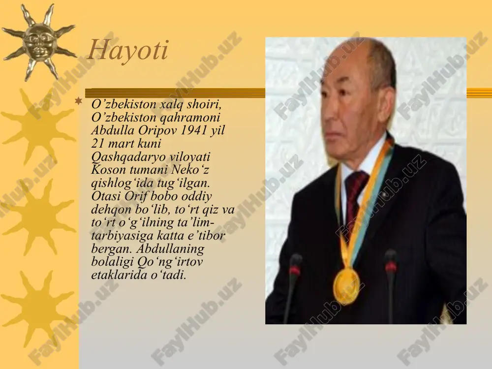 oqda», «hali oldindadir go‘zal kunlarim», «shovulladi tun bo‘yi shamol», «onajon», «ruhim», «hiyrat», «yuzma - yuz» (1964), «hakim va ajal» (1980, doston abu ali ibn sinoga bag‘ishlangan), «ranjkom» (1988, dostonda sho‘ro tuzumi «bu tuzumning yarim umri lof bilan o‘tgan, fuqaro ham usuliga ko‘nikmish g‘oyat..» deb keskin fosh etilgan), asarlari «ishonch ko‘priklari» (to‘plam), «munojot», «temir odam», «saraton» (1969), «javob», «sohibqiron», «haj daftari» (1992, to‘plam), «xusumat», «tilla baliqcha», «dorboz» (unda dorboz ramziy obraz bo‘lib, u kiprikdagi yoshga, arqon qilich damiga o‘xshatilgan), «birinchi muhabbatim» (bunda har bir band mustaqil, o‘ziga xos qofiyalangan), «ona sayyora», «kuz xayollari» («uning qo‘shig‘ida, uning ohida sezaman odamzod qalbin gohida» yoki «bir hikmat o‘qiyman xazonlardan men: «yashagin-u biroq yaproq bo‘lma sen»» misralari shu she’rdan olingan), «avlodlarga maktub», «hikmat sadolari» (40 hadis asosida yozilgan to‘plam), «ayol», «bahor», «o’ylarim», «ilg‘or ishchi va chaqqon muxbir qissasi» (1968, unda sho‘ro jamiyatida xo‘jako‘rsin uchun qilinuvchi shov-shuvlar va ko‘zbo‘yamachilik tanqid qilingan, asar salkam 20 yil o‘tgandan …