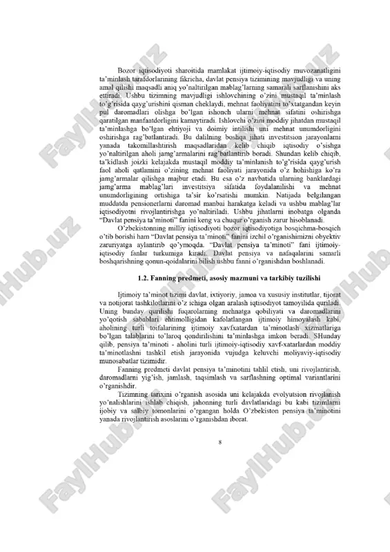 davlat pensiya taʼminoti fanining maqsad va vazifalari - Page 2