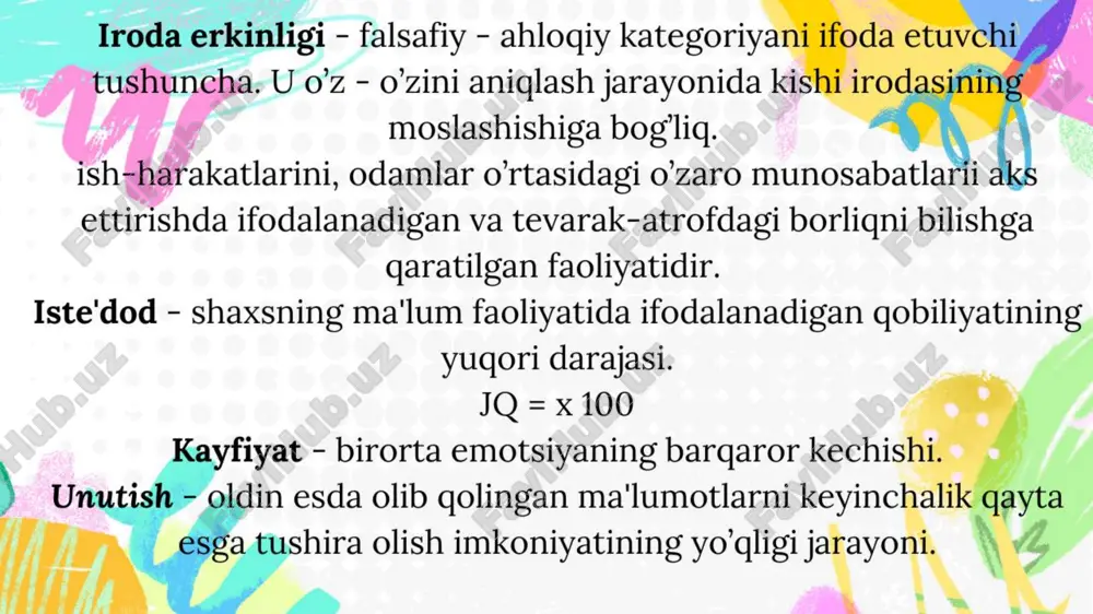 uzoq umr ko'rishning psixologik xususiyatlari glossariya - Page 2