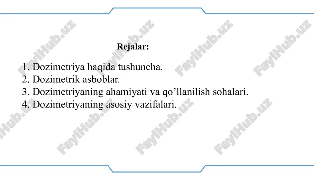 sidan keyin „oʻlik vaqt“, sezgir boʻlmagan davr boʻladi, bunda keyingi nurlanish nurlanishi hisobga olinmaydi. odatda, oʻlik vaqt ishlatiladigan naychaning xususiyatiga qarab, koʻrsatilgan hisoblash tezligini soniyasiga taxminan 10 4 dan 10 5 gacha kamaytiradi.baʼzi hisoblagichlarda buning oʻrnini bosadigan sxema mavjud boʻlsa-da, aniq oʻlchovlar uchun yuqori nurlanish tezligi uchun ion kamerasi asboblari afzallik beriladi. . geyger-myuller sanagichi gaz razryadli sanagich hisoblanadi. uning ichiga past bosimdagi inert gaz toʻldirilgan boʻlib, bittagina yadroviy zarra tushishi natijasida gazning ionlashishi roʻy beradi. hosil boʻlgan musbat ionlar sanagich devori — katodga, elektronlar esa sanagich ichidagi tola — anodga qarab harakatlanadi. anodning yuzasi juda kichik boʻlgani uchun kuch chiziqlarining zichligi unda juda yuqori boʻladi. natijada elektr maydon kuchlanganligining qiymati yetarli darajada katta boʻladi. rentgenometr. ular rentgen va gamma - nurlanish dozasini o’lchashga mo’jallangan. o’lchashoralig’i rentgenning yuzlardan bir qismidan bir necha yuz rengengacha. unda datchik sifatida ionlashtiruvchi kamera yoki gazrazryad schetchik ishlatiladi.ularga dp-3b, kaktus, dp-2 va boshqalar kiradi. bella-2, …