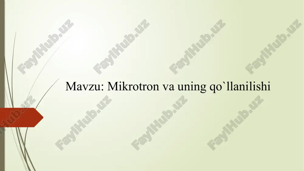 sh imkonini beradi, bu esa ≈10 mev yoki undan ortiq energiya beradi va natijada elektronlarning yakuniy energiyasini bir necha barobarga oshirish mumkin bo‘ladi. mikrotronning qo‘llanilish sohalari: mikrotron ilmiy va texnologik sohalarda keng qo‘llaniladi.masalan yadro fizikasi va zarrachalar fizikasi,tibbiyot sohasida,materialshunoslikda,biologiya va biofizika sohalarida bundan tashqari sanoat nazorati va defektoskopiyada kosmik va harbiy texnologiyalarda qo’llaniladi. radiatsion terapiya (radioterapiya).mikrotronlar ko‘pincha lineer tezlatgich (linak) o‘rniga yoki u bilan birga ishlatiladi. ular yuqori energiyali elektronlar yoki fotonlar (gamma nurlari) hosil qiladi, bu nurlar esa o‘simtalarni nishonga olib yo‘q qiladi.tibbiyot sohasida mikrotron qo’llanilishining asosiy afzalligi:aniq nishonga yo‘naltirish – sog‘lom to‘qimalarga zarar yetkazmasdan, o‘simtani nurlantirish. qaysi kasalliklarda ishlatiladi? miyadagi o‘simtalar, prostata, ko‘krak, bo‘yin, o‘pka saratonlari, bolalarda onkologik kasalliklarni davolashda ishlatiladi. stereotaktik radioterapiya--bu usulda mikrotronlar yordamida juda aniq va yuqori doza nurlanish qisqa vaqt ichida kichik hajmli o‘simtaga beriladi (masalan, miyada). stereotaktik radioxirurgiya – miyaning o‘simtalarini jarrohliksiz olib tashlashga imkon beradi.mikrotron yuqori chastotada aniq energiyali nurlar hosil qilib, …