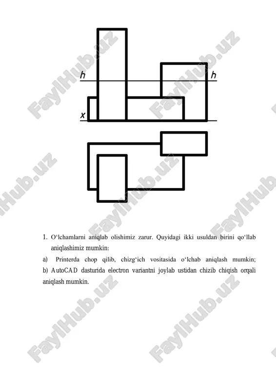 oshqaruv panelini tanlasak, pastda nabor materialov paneli faollashadi. biz o„zimiz xohlagan materialni tanlashimiz mumkin. modelirovanie materiali nabor qizil rangda ko„rsatilgan tugmani tanlan material parametrlarini o„zgartirish mumkin bo„ladi. 4. tayyorlangan ob‟yektning perspektivasini yasaymiz (video dars ilova qilinadi): buning uchun kamera yaratib (qizilda ko„rsatilgan tugmacha vositasida) kameradan ko„rinishni tanlash kerak bo„ladi: kamerani “perspektiva” deb nomladik va uni tahrirlab mana bu natijani oldik: 5. chizmani rasmiylashtiramiz (video dars ilova qilinadi): avvaldan tayyorlab olingan va ikki o„lchamli chizmasi chizilga a3 formatli varaqqa saqlangan rasmni joylaymiz va asosiy yozuvni rasmiylashtirib, chop etishimiz mumkin. tayyor hisob grafik ishi namunasi topshiriq uchun variantlar: