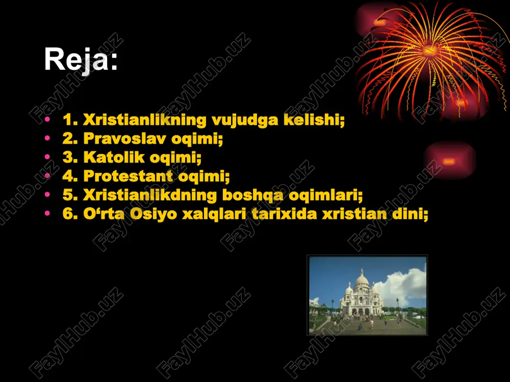 bois yahudiylikning xristianlikning shakllanishida yaxudiylikning ta’siri salmoqli bo’lgani, shubhasiz. xristianlikning asosiy g’oyasi – isoning odamzodning xaloskori «messiya» ekanligi yahudiylikda mavjud bo’lib, oxiratga yaqin kelishi kutilayotgan xaloskor haqidagi ta’limotdan kelib chiqqandir. keyinchalik bu ta’limot xudoning mujassamlanishi yoki isoning ikki xil – odam va xudo mohiyati haqida «gunohni yuvish», ya’ni isoning o’zini ixtiyoriy tarzda qurbon qilishi haqidagi ta’limot bilan mustahkamlanadi. xristianlik ota-xudo, o’g’il-xudo va muqaddas ruh – uch yuzlik xudo (trinity) to’g’risidagi ta’limotni, jannat va do’zax, oxirat, isoning qaytishi haqidagi va boshqa aqidalarni o’z ichiga oladi. xristianlikdagi oqimlar xristian cherkovining katolik va pravoslav (ortodoks) cherkovlariga ajralib ketishi rim papasi va istambul patriarxining xristian olamida yetakchilik uchun olib borgan raqobati oqibatida vujudga keldi. ajralish jarayoni rim imperiyasining g’arbiy va sharqiy tafovutlari o’sib chuqurlashib borayotgan asrlardayoq boshlangan edi. 867 yillar orasida papa nikolay va istambul patriarxi fetiy orasida uzil-kesil ajralish ro’y berdi va bu ajralish 1054 yili rasman tan olindi. xvi asr boshlarida katolitsizmdan …
