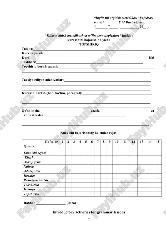 ory activities for grammar lessons plan: introduction main part 1. grammar activities how to teach grammar 2. introducing grammar with games and activities 3. introductory activities for grammar lessons activities for fun learning conclusion references introduction practise your english grammar with clear grammar explanations and practice exercises to test your understanding. the learning materials are organised into two sections, organised by english level. all learners, whatever their level, have questions and doubts about grammar as they're learning english. there is also a grammar reference which helps to explain the verb tenses and grammar rules in a clear and simple way. decide which area of grammar you need help with today and choose a grammar point to work on. when you do the interactive exercises, you can see how well you've done. by revising and practising your grammar you will increase your confidence in english and improve your language level. if …