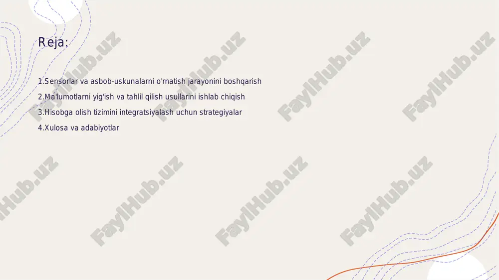 beradi. • malaka oshirish - hisobga olish tizimini integratsiyalash jarayonida xodimlarning malakasini oshirish muhimdir. bu, yangi tizimdan unumli foydalanishni ta'minlaydi. • muloqot va hamkorlik - tizimlarni integratsiyalashda departamentlararo muloqotni kuchaytirish va hamkorlik qilish zarur. bu jarayon samaradorligini oshiradi. xavfsizlik va maxfiylikni ta'minlash choralarini ko'rish • ma'lumotni himoya qilish - ma'lumotlarni shifrlash maxfiylikni ta'minlashda muhim rol o'ynamaydi. bu, axborotning uchinchi shaxslardan himoyalanganligini ta'minlaydi. • kirishni boshqarish - foydalanuvchilar uchun kuchli parollar va ikki omilli autentifikatsiya xavfsizlikni oshirish uchun zarur. shuningdek, kirish huquqlarini cheklash kerak. energiya samaradorligini oshirish uchun tavsiyalar berish • quvvatni tejash usullari - energiya tejash uchun zamonaviy texnologiyalarni qo'llash muhimdir. led chiroqlarni ishlatish, to'liq avtomatlashtirilgan tizimlar energiya sarfini kamaytiradi. • izolyatsiya ahamiyati - binolarni yaxshi izolyatsiya qilish energiyaga bo'lgan talabni pasaytiradi. tashqi devorlarni va tomlarni izolyatsiya qilish zarur. • energiya monitoringi - energiya sarfini doimiy ravishda monitoring qilinishini ta'minlash zarur. bu isrofgarchiliklarni aniqlashga yordam beradi. • barqaror energiya manbalari …