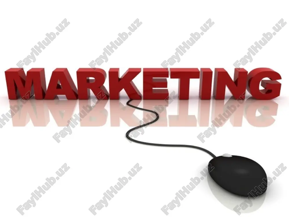 rivojlangan davlatlarida milliy marketing assotsiatsiyalari tashkil topdi. 1950-1960 yillarda xalkaro marketing federatsiyasi, jamoatchilik fikrlari masalalari va marketing buyicha evropa jamiyati va evropa marketing akademiyasi kabi xalkaro marketing tashkilotlari tuzildi. 1980 yillarning ii yarmi mamlakatimizning iktisodiy oliy ukuv muassasalarida marketing kursi ukitila boshladi. 1908 1990 yillarning oxirlarida mamlakatimizda marketing byicha xorijiy adabitlar tarjima kilingan xolda va uzbekistonlik mualliflar tomonidan kuplab chop etilmokda 1.2.marketingni vujudga kelishi va uni rivojlanishini asosiy bosqichlari marketing kontsepiyasini ishlab chikish boskichlari rejalashtirilayotgan natijalarga erishish maksa- dida marketing faoliyati elementlarini tanlash marketing strategiyasini aniklash marketing faoliyati va korxonaning maksadlarini aniklash ichki va tashki muxit strategik taxlilini amalga oshirish 1.3.marketing nazariyasi kontseptsiyasi va uning evolyutsiyasi ishlab chikarish kontseptsiyasi marketing evolyutsiyasi kontseptsiyalari an'anaviy marketing kontseptsiyasi uzaro alokaviy marketing kontseptsiyasi ijtimoiy-axlokiy marketing kontseptsiyasi sotish kontseptsiyasi tovar kontseptsiyasi 14 sotish xajmini kupaytirish xisobiga foyda olish oldi-sotdi va sotishni ragbatlantirish tovarlar sotish (tijorat) kontseptsiyasi 15 marketing chora- tadbirlari kompleksi xaridorlar extiyojini kondirish orkali …