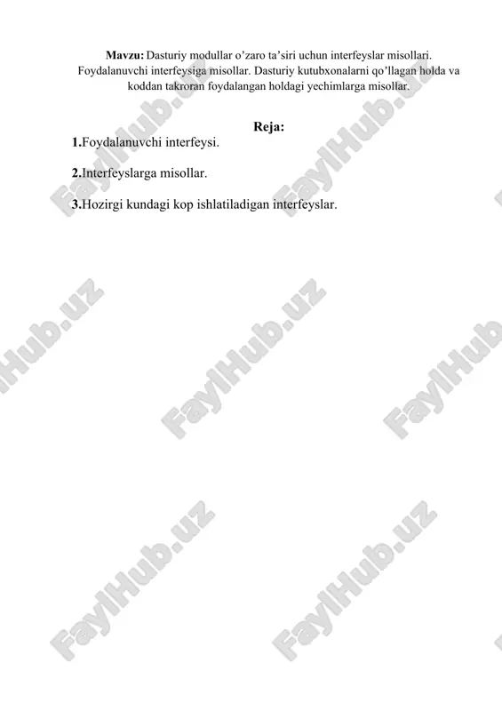 vjud bo'lolmaydi. foydalanuvchi interfeysi va uning tarkibiy qismlari. foydalanuvchi interfeysi 2 qismga bo'linishi mumkin, uni qurilmaga ma'lumot kiritish uchun javobgar bo'lgan va foydalanuvchiga uning chiqishi uchun javobgar bo'lgan.agar biz oddiy uy kompyuteri haqida gapiradigan bo'lsak, unda birinchi toifada biz kompyuterda ishlaydigan barcha narsalarni o'z ichiga olamiz. eng oddiy misollar - sichqoncha, klaviatura, usb port. shunga ko'ra, hamma narsa ikkinchi toifaga tegishli bo'lib, uning yordamida kompyuter foydalanuvchiga ma'lumotni bir xil klaviatura, sichqoncha va boshqa kirish moslamalari, ya'ni monitorlar, karnaylar, minigarnituralar, printerlar, pluterlar va boshqalar orqali berilgan buyruqlarga javoban etkazadi. axborot chiqarish vositalari. foydalanuvchi interfeysini yaratish usullari va vositalari interfeys har qanday dasturiy tizim uchun zarurdir va uning ajralmas qismi bo'lib, asosan foydalanuvchiga qaratilgan. foydalanuvchi interfeys orqali dasturni to'liq ko'rib chiqadi; bundan tashqari, foydalanuvchi foydalanuvchi interfeysi qanchalik qulay va aniq ekanligiga asoslanib, ko'pincha dasturdan foydalanishga qaror qiladi. shu bilan birga, interfeysni loyihalash va ishlab chiqishning murakkabligi juda katta. mutaxassislarning fikriga ko'ra, o'rtacha …