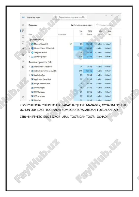 alanuvchi ishlayotganinida ularning tizimda yukini aniqlsh va kerak bo’lsa faoliyatini cheklash yoki ulardan birini o’chirish uchun ishlatiladi. image3.png image4.png image5.png image1.png image2.png