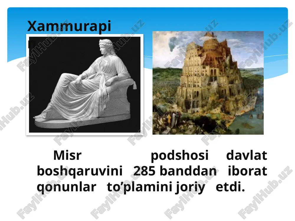lisini uch guruhga ajratgan: abu ali ibn sino (980-1037) dayte kratkiy obzor prezentatsii. opishite glavnuyu sut prezentatsii i obosnuyte ee vajnost. predstavte kajduyu iz osnovnix tem. chtobi predostavit slushatelyam orientir, mojno mojete povtoryat etot obzorniy slayd v xode prezentatsii, videlyaya temu, kotoraya budet obsujdatsya dalee. 8 boshqaruvchilar mehnatkashlar harbiylar forobiy qarashlarida jamiyat boshqaruv san'atini quyidagi 2 ga: 1) nazariy (boshqaruvning asosiy usuli va qonun haqida); 2) amaliy (davlatni idora etish). haqida gapirib o'tadi. jamiyatda qaror toptirishga qaratilgan. taxt otadan bolaga meros bo'lib o'tishini qoralaydi, abu nasr forobiy budte kratki. sdelayte tekst kak mojno bolee kratkim dlya ispolzovaniya krupnogo shrifta. 9 amir temur temur tuzuklari asari bilan boshqarish ilmiga asos soldi. temur o’z davrida saltanat manfaatini xalq manfaatiga bo’ysundira olgan davlat rahbari edi. amir temur saltanati, o'zbek xalqi uning davlatchiligi tarixida o'zining markazlashgan, mutloqiy monarxiya, yakkahokimligiga asoslangan imperiya davlati sifatida alohida o'rin tutadi. dayte kratkiy obzor prezentatsii. opishite glavnuyu sut prezentatsii …