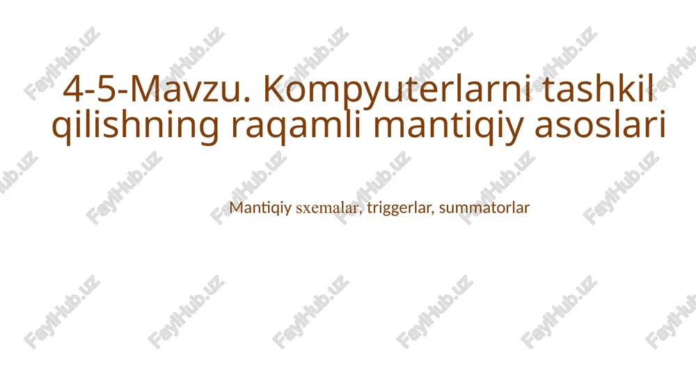 jada o'n minglab asosiy kompyuter tugunlarini tashkil etadigan elementar mantiqiy elementlar sonini kamaytiradi. formal logic and computer devices between dependence information and commands are different structure and length binary sequences as represented by binary information coding different kind of physicist methods available . of the computer electron devices binary units often binary to zeros than high voltage degree with encoded ( or vice versa ), for example : formal mantiq va kompyuter qurilmalari o’rtasidagi bog’liqlik ma’lumotlar va buyruqlar har xil tuzilish va uzunlikdagi ikkilik ketma-ketliklar sifatida ifodalanadi. ikkilik ma’lumotni kodlashning turli xil fizik usullari mavjud. kompyuterning elektron qurilmalarida ikkilik birliklar ko'pincha ikkilik nollarga qaraganda yuqori kuchlanish darajasi bilan kodlanadi (yoki aksincha), masalan: of the computer elements calculated - digital scheme using variables and value two logical value one acceptance do possible which was functions instead is increased . such functions find functions called _ _ this functions and them apply …
