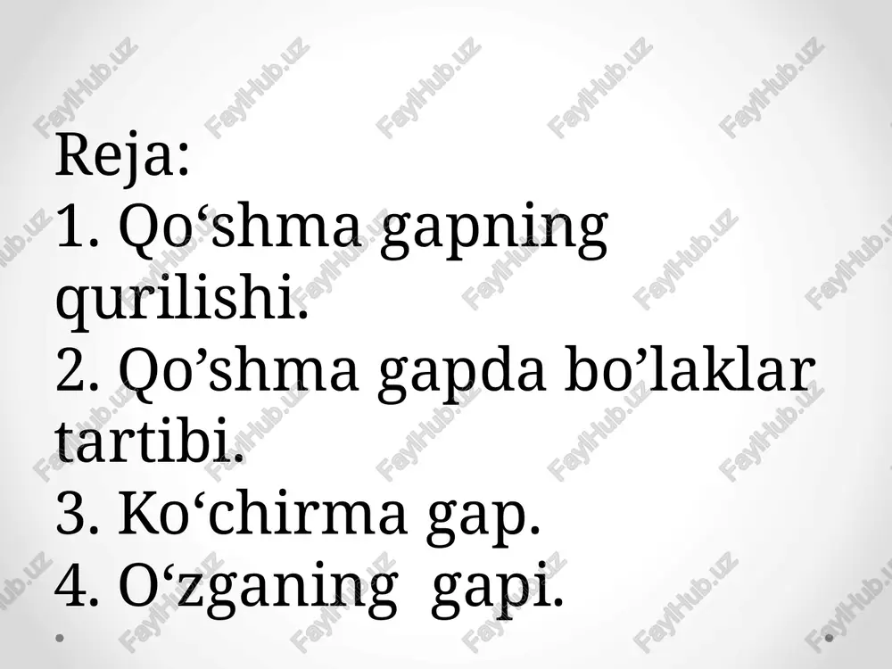 u, - ertaga kelaman” “k”,- m………………………. “k!”- m…………………. m:“k?”- m…………………. “k?”- m……………………….. “k, - m, - k”…………………. m:”k!”……………………. “k”, - m……………….. m: “k”……………………….. muallif gapining kesimlariga diqqat qiling. ularni ko‘chirma gapdagi kesimlarga solishtiring. 1. «inson har doim quvnoq, xushchaqchaq bo‘lishi va baxtiyor yashamog‘i lozim», – degan edi forobiy. 2. abu rayhon beruniy shunday deydi: «erta-yu kech dushmanga zarar-u do‘stga foyda keltirgan odam mardlarning mardidir». 3. mahmud koshg‘ariy: «botir jangda, dono majlisda sinaladi», – deb aytgandi. quyidagi gaplarni ko‘chirma gaplarga aylantiring va tinish belgilarini qo‘yib, ularni daftaringizga ko‘chiring. 1. navoiy tilga ixtiyorsizlikning elga e’tiborsizlik ekanini aytgan edi. 2. xalqimiz uyatning o‘limdan qattiqligini uqtiradi. 3. qozoq shoiri abay birlik yo‘q yerda baraka yo‘qligi to‘g‘risida so‘zlagan. 4. mirtemir yoshlikning orqaga qaytmasligi haqida yozgan edi. quyidagi gaplarni ko‘chirma gaplarga aylantiring va tinish belgilarini qo‘yib, ularni daftaringizga ko‘chiring. 1.navoiy tilga ixtiyorsizlikning elga e’tiborsizlik ekanini aytgan edi. 2.xalqimiz uyatning o‘limdan qattiqligini uqtiradi. 3.qozoq shoiri abay birlik …