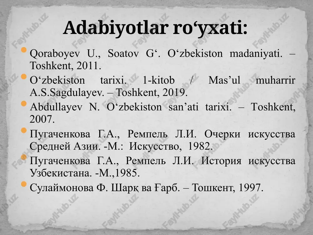 aridan 30 ming yigitni tanlab olib, ularga yunon tilini o‘rgatib, yunon madaniyati ilmidan ta’lim berishni buyuradi (plutarx). aleksandr o‘rta osiyoda bir qancha shaharlar qurdirdi va qayta tikladi. oksdagi aleksandriya, aleksandriya esxata, marg‘iyona aleksandriyasi kabilar shular jumlasidandir. lekin amalda aleksandrning bu yaxshi niyatlarining amalga oshirilishi bosqinchilik zulmini o‘tkazishi, qurilishdan ko‘ra ko‘proq vayronalik, qon to‘kishlar, talon tarojlar xalq boshiga og‘ir kunlarni soldi. aleksandr makedonskiy san’at rivojiga homiylik qildi. o‘rta osiyoning ellinistik dunyoga tortilishi uning san’ati va madaniyatida jiddiy o‘zgarishlarni yuzaga keltirdi. bu o‘zgarishlar me’morchilik, amaliy va tasviriy san’at mazmuni va xarakterida namoyon bo‘la boshladi. o‘rta osiyoning antik davrdagi me’morchiligi xarakteri uning janubiy hududlarida seziladi. ellin madaniyati va san'ati g‘arb sivilizatsiyasining poydevori hisoblanadi. ularning o‘ziga xos xususiyatlari quyidagilarda ifodalanadi: antropotsentrizm: ellin madaniyati insonni olamning markazi deb hisoblagan. bu dunyoqarashdagi o‘zgarishlar san'atda ham o‘z aksini topdi. insonlar san'ati va hayoti borasida yangi yondashuvlar yaratilgan. razm va strategiya: ellinlar jangovar san'ati, o‘yinlar va strategiyalarni yuqori …