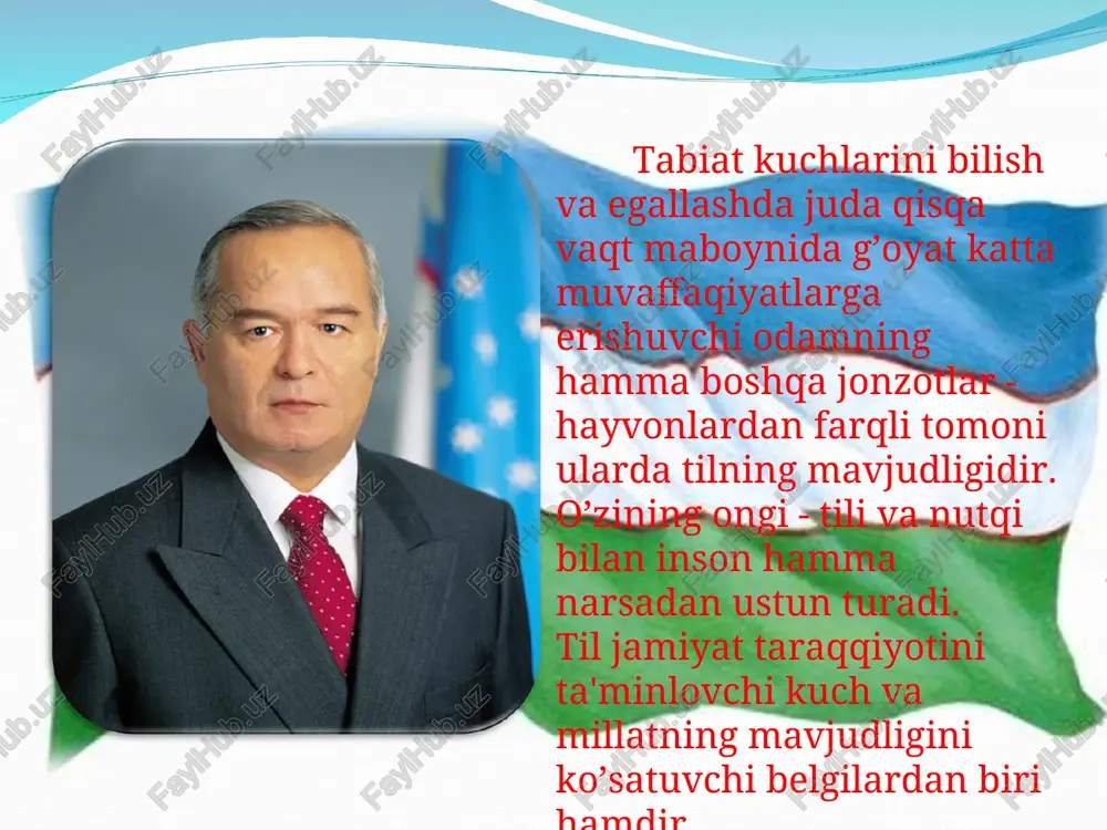 'riy satrlar bilan tugallasa ham bo’ladi. bu qoidalarga rioya etish pedagogning so’zlari o’quvchilarga zarur ta'sir ko’rsati uchun shart - sharoit yaratadi. so’z bilan ta'sir ko’rsatishni amalda qo’llanish o’z hissiyotlarini, ijodiy ta'sirlanishini boshqarish ko’nikmalariga va o’z his - tuyg’ularini ifodalash uchun aniq shaklni topa bilishga asoslanishi lozim. bu sohada aktyor ishi osonroq ekanligini e'tirof qilish kerak. ta'lim - tarbiya ishi rahbarning doimiy tutgan yo’li ba'zan pedagogika his - tuyg’ular va fikrlarni so’z bilan ifodalashda qolibda ish tutishga olib keladi. ko’pincha so’z bilan ifodalashning bir kolibdaligi o’qituvchi hayajonlanganda va jiddiy ayb, gunoh qilgan o’quvchilarni qoralash lozim bo’lganda yaqqol ifodalanadi. "pedagogik nutq" tushunchasi o’qituvchining kommunikativ xulqi tushunchasi bilan uzviy bog’liq. o’qituvchining kommunikativ xulqi deyilganda faqat uning gaprish va axborot berish jarayonigina emas balki pedagog va o’quvchi muloqoti uchun emotsional psixologik muhit yaratishga, ular o’rtasidagi munosabat va ish uslubiga ta'sir ko’rsatuvchi nutqni tashkil etish va unga mos o’qituvchining nutqiy nazokati ham ko’zda tutiladi. o’qituvchining …