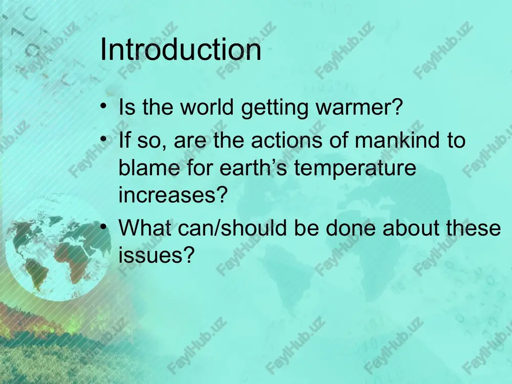  earth’s temperature sun solar energy radiation cooling *  if amount of solar energy absorbed by the earth is equal to the amount radiated back into space, the earth remains at a constant temperature.  earth’s temperature sun solar energy radiation cooling *  however, if the amount of solar energy is greater than the amount radiated, then the earth heats up.  earth’s temperature sun solar energy radiation cooling *  if the amount of solar energy is less than the amount radiated, then the earth cools down.  greenhouse effect sun * to a certain degree, the earth acts like a greenhouse.  energy from the sun penetrates the glass of a greenhouse and warms the air and objects within the greenhouse. the same glass slows the heat from escaping, resulting in much higher temperatures within the greenhouse than outside it.  earth’s atmospheric gases non- greenhouse …