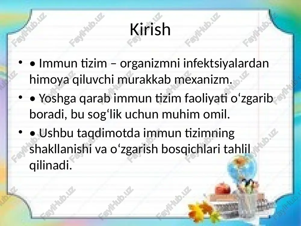 yicha qo‘llanmalar. image1.jpg /docprops/thumbnail.jpeg immun tizimining shakllanishi va yoshga qarab o'zgarishi ,