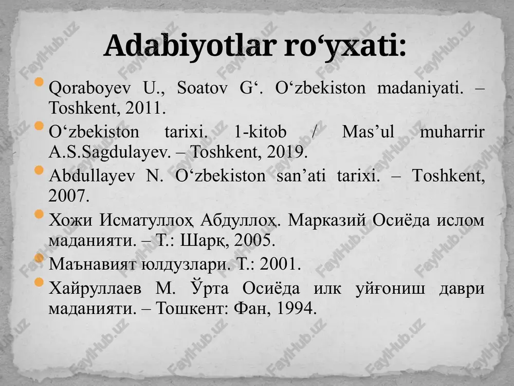 t va san’at sohalarida yuz bergan yuksalish, ya’ni ilk uyg‘onish haqidagi qimmatli ma’lumotlar boshqa ko‘pgina manbalarda va boy ma’naviy merosimizni o‘rganishga bag‘ishlangan ijodiy ishlarda har tomonlama keng sharhlab berilgan. ilm-fan, madaniyat va san’atda o‘ziga xos o‘zgarish yasagan qomusiy bilim sohiblari,olim, fozil va barkamol shaxslar yashagan ilk o‘rta asrlar zamoni sharq uyg‘onish davri nomi bilan ma’lum. o‘zining ijtimoiy, madaniy,ma’rifiy belgilariga ko‘ra bu davr xv-xvi asrlarda g‘arbiy yevropa mamlakatlaridagi madaniy hayot, ilm-fan, falsafiy tafakkur sohasidagi buyuk yuksalishlar yuz bergan renessans davriga ham qiyos qilinadi. sharq renessansi iborasi va fikri ilk bor yevropalik sharqshunos olim a.metsning “musulmon renessansi” kitobida ilgari surilgan edi. bu asar ix-x asrlardagi arab xalifaligi tarixiga bag‘ishlangan kitob ko‘plab olimlarning diqqat-e’tiborini jalb qildi. 762 yili xalifalik poytaxti damashqdan bag‘dodga ko‘chdi. tez orada bag‘dod xalifalik ilmiy markaziga aylandi. abbosiy xalifalardan horun ar-rashid (786-809), ayniqsa al-ma’mun (813-833) nafaqat ilm-fanga hayrihohlik bilan qaradilar, balki uning rivojiga ham homiylik qildilar. horun ar-rashid davrida bag‘dodda …