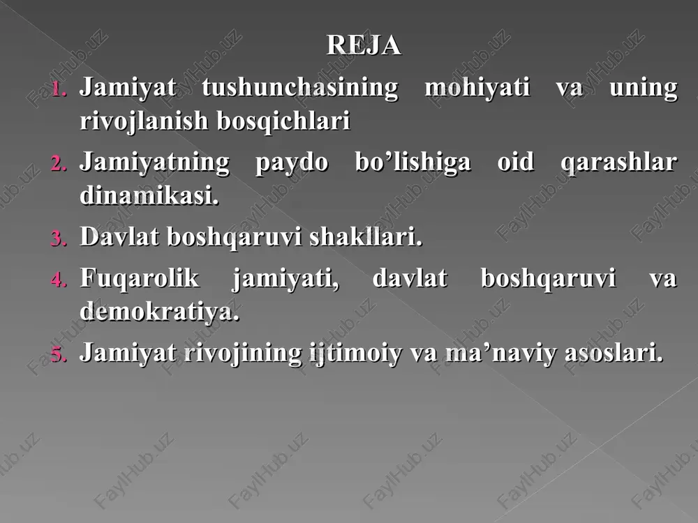 aro munosabatlari natija- sida vujudga keladigan integral yaxlitlik sifatida qaragan. p.a.sorokin jamiyatni gorizontal, vertikal yo'nalishlarda va fluktuatsiya (tebranish) tarzida murakkab harakatda bo'lgan ijtimoiy-madaniy tizimlarning rang-barangligini tan olish nuqtai nazaridan tavsiflagan. p.a.sorokin sotsiologiyasida o'tmish va hozirgi sotsiologiya fanining muhim g'oyalari uyg'un birlikda jamlangan va ifodalangan. jamiyat tushunchasi jamiyat- ning vujudga kelishiga doir qarashlar jamiyatning vujudga kelishi haqida ajdodlarimiz hayotining arxeologlar topgan va odamlarning ko'plab avlodlari bosib o'tgan murakkab va fojialarga to'la tarixiy yo'ldan dalolat beradigan izlarga qarab xulosa chiqarish mumkin. shunga qaramay inson va jamiyat kelib chiqishining to'liq manzarasi fanda hanuzgacha yaratilmagan.jamiyat kelib chiqishining diniy talqini ham (u o'z mifologiyasini haqiqat deb tan olishni talab qiladi), idealistik kontseptsiya (o'zining spekulyativligi tufayli) va materializm (ilmiy dalillar etarli emasligi bois) ham asosli e'tirozlar uyg'otadi. kant materializmdan inson ruhining tabiatini tushuntiruvchi tamoyil sifatida foydalanish hech qachon mumkin emas, deganida, ma'lum ma'noda haq edi. ammo, daliliy ma'lumotlar ozligiga qaramay, biz jamiyatning vujudga kelish manzarasini ancha …