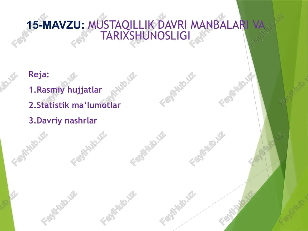 jatlari mustaqillikning e’lon qilinishi qonunchilikni tubdan qayta ko‘rib chiqishni talab qildi. birinchidan, eski sovet qonunlari yangi voqelikka mos kelmadi, ular jamiyatning yangi sifat darajasiga o'tishiga to‘sqinlik qildi; qonunchilikni bugungi kun talablari asosida yangilash vazifasini hayotning o‘zi kun tartibiga qo‘ydi. ikkinchidan, mamlakatimizda boshlangan tub islohotlar huquqiy asosga ega bo‘lishi kerak edi, chunki o‘zbekiston mustaqillikka erishgan dastlabki kunlardanoq demokratik, huquqiy davlatni rivojlantirish yo‘lini belgilab berdi. bularning barchasi yangi konstitutsiyani qabul qilishni va qonunchilikni tubdan yangilashni talab qildi. bu vazifani o‘n birinchi chaqiriq oliy kengashi (1900-1994) va o‘zbekiston respublikasi oliy majlisi birinchi, ikkinchi, uchinchi va to‘rtinchi chaqiriqlar hal qildilar. qabul qilingan yangi qonunlar, ularga kiritilgan qo‘shimcha va aniqliklarni tahlil qilish jamiyat hayotining turli sohalarida olib borilayotgan davlat siyosatining mazmun-mohiyatini tushunishga yordam beradi. mustaqillik davrida qabul qilingan dastlabki eng muhim hujjatlar 1991-yil 31-avgustda milliy istiqlol davrining boshlanishi bo‘lgan ilk qonun hujjatlari qabul qilingan. shu kuni o‘n birinchi chaqiriq oliy kengashning navbatdan tashqari vi sessiyasi …