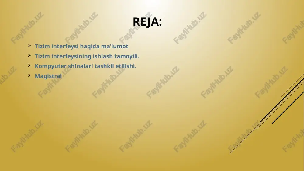 feyslarni belgilaymiz . interfeyslarni belgilashning uchta bosqichi mavjud: 1. tizim diagrammasida tegishli o'qlarni chizish 2. interfeyslarni miqdoriy aniqlash 3. natijalarni tushuntirish uchun zarur deb hisoblagan har qanday tasdiqlovchi hujjatlarni qo'shing. 2-rasm: interfeyslarni belgilashni boshlashdan oldin lift tizimining tizim diagrammasi. kompyuter shinalari tashkil etilishi. kompyuter shinasi — komyuter quyi tizimi, kompyuter funksional birliklari o’rtasida ma’lumotlarni uzatish uchun xizmat qiladi. shinalarni odatda o’tkazgichlarda bir necha qurilmalar ulanishi nuqtayi nazaridan, mexanik (jismoniy) elektr va mantiqiy (nazorat)ga ajratish mumkin. har bir shina, bir aloqa, karta va kabel uchun ulagichga ulanadi, uning mazmunini belgilaydi. kompyuter shinalari ilk kompyuterlarda (kabellarining to’plamlari — signal ixcham va birga bogʻlangan texnik qulaylik uchun) bir necha ulanishlar bilan parallel elektr tokini o’tkazish qurilmasi edi. zamonaviy kompyuter tizimlarida parallel shinalar kompyuter bir xil mantiqiy funksiyalarini ta’minlash va har qanday mexanizmlari uchun ishlatiladi. zamonaviy kompyuterda shina parallel yoki ketma-ket ulanish sifatida ishlatiladi va ularni parallel (eng. multidrop) va zanjir (eng. daisy zanjir) …