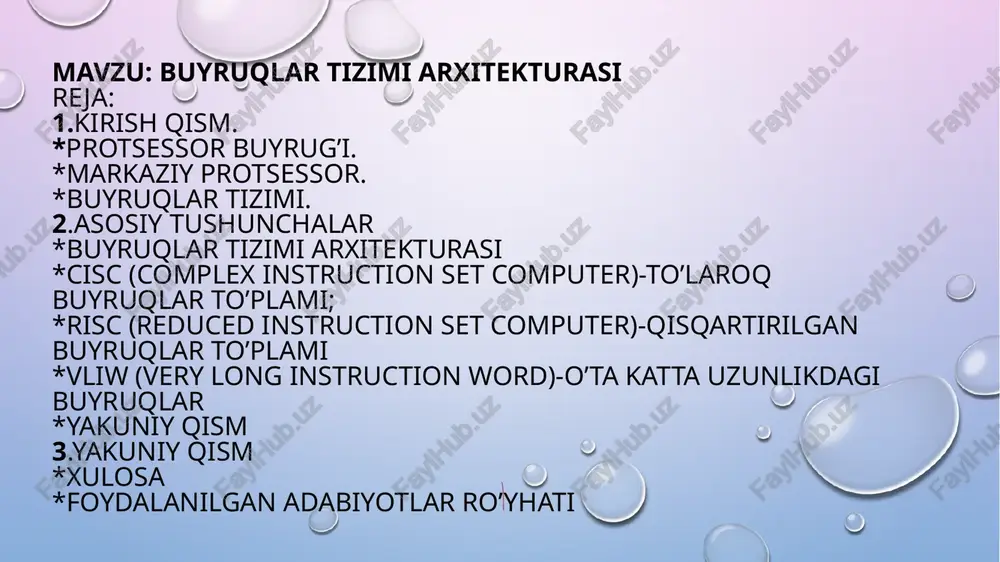 si . cisc protsessorlari 1970-yillarda risc (reduced instruction set computers) protsessorlari evolyutsiyasidan oldin paydo bo'lgan. ushbu davrda kompyuter xotirasi "kichik" va "juda qimmat" ishlatiladi. cisc protsessorlari xotirani qisqartirish uchun kodni soddalashtirish va uni qisqartirishda yordam berdi. cisc protsessorida bitta yo'riqnomada "bir nechta past darajadagi operatsiyalar" mavjud. bu cisc ko'rsatmalarini qisqa, ammo "murakkab" qiladi. ushbu bo'limda biz arxitektura, ko'rsatmalar to'plami, cisc protsessorlarida quvur liniyasi va uning afzalliklari va kamchiliklari haqida bilib olamiz. shunday qilib, mavzudan boshlaylik. cisc protsessorlari arxitekturasi biz bir cisc cpu asosiy maqsadi yuqorida o'rgangan deb hisoblanadi kamaytirish orqali dastur hajmini kamaytirish ko'rsatmalar sonini bir dasturda. bu "ba'zi bir quyi darajadagi ko'rsatmalarni yagona kompleks qo'llanmaga kiritish" orqali amalga oshiriladi. keyinchalik dekodlanganida ushbu ko'rsatma bajarilishi uchun bir nechta mikroinstruksiyalarni keltirib chiqaradi. endi agar dastur / dastur soddalashtirilsa, unda apparat ishlashga kirishadi va murakkab vazifalarni bajarishga qodir bo'lishi kerak. shuning uchun cisc protsessorida murakkab apparat mavjud. cisc arxitekturasining blok-sxemasi quyida keltirilgan: …