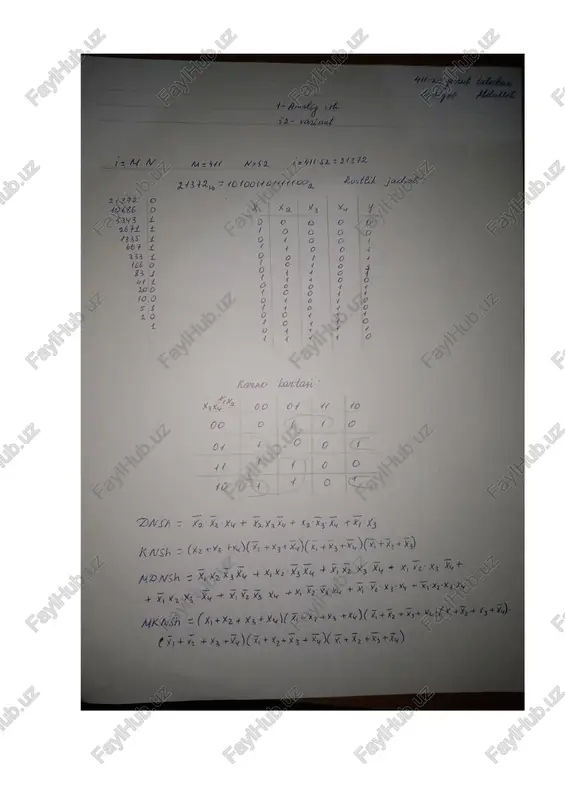 raqamli qurilmalarni loyihalashga kirish fanidan - Page 2