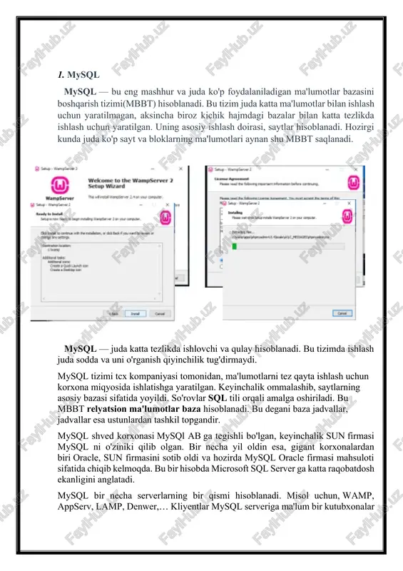 lab chiqish bo`yicha ko`nikmaga ega bo`lish o’rganiladi. erd - axborot tizimining kontseptual ma'lumotlar modelini ishlab chiqarish uchun dasturiy injiniringda ishlatiladigan ma'lumotlarni modellashtirish usuli. erd ma'lumotlar bazalarining mantiqiy tuzilishini ko'rsatadi. erdni case vositasi yordamida ishlab chiqish sap - powerdesigner orcale - ma'lumotlar modellari ma`lumotlar bazasida quyidagi munosabatlar mavjud: 1. birga – bir (1:1) munosabat. a va v ob`ektlar to`plami orasida 1:1 munosabat o`rnatilgan deyiladi, agarda a ob`ektning har bir nusxasiga v ob`ektning bitta nusxasi mos kelsa, va aksincha, v ob`ektning har bir nusxasiga a ob`ektning bitta nusxasi mos kelsa. 2. birga – ko`p (1:n) munosabat. a va v ob`ektlar to`plamida a ob`ektning har bir nusxasiga v ob`ektning bir nechta nusxasi mos kelsa, shu bilan birga v ob`ektning har bir nusxasiga a ob`ektning bittadan ko`p bo`lmagan nusxasi mos kelsa shunday munosabat hosil bo`ladi. 3. ko`pga – bir (n:1) munosabat a va v ob`ektlar to`plami orasida o`rnatilsa, unda a ob`ektning har bir nusxasiga …