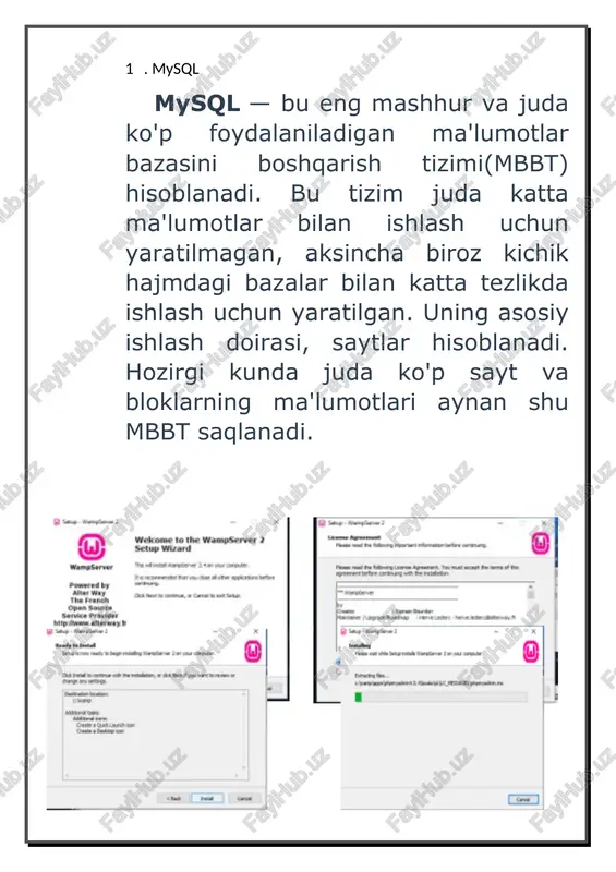 irov r 25000000000 1 5 ahrorov azamat 35000000000 3 jamoalar id nomi yutuqlari yili trenerlari 1 o’.m.t.j. 2009 samadov x 2 barselona 1898 hayitbayev n 3 real madrid 2021 fahyzullayev t 4 legenda 2000 sobirov r 5 paxtakor 2015 ahrorov azamat sovrinlar id nomi olgan jamoalar soni 1 oltin to’p o’.m.t.j. 54 2 buyuk g’alaba barselona 16 3 oskar real madrid 9 4 nihol legenda 8 5 kumush qanot paxtakor 11 3-amaliy ish sql tilida jadvalida yaratish, o’zgartirish , o’chirish ishning maqsadi: predmet soha ma’lumotlarini ba’zasini so’rovlari orqali yaratishni va so’rovlar orqali oddiy jarayonlarni bajarishni o;rganish , hamda ko’nikmaga ega bo’lish. ddl ko’nikmalaridan foydalanish va shu orqali relyasion mb yaratish konikmasini hosil qilish. masalani qoyilishi: predmet soha ma’lumotlar ba’zasini sql sorovlari orqali yaratish. mavjud ob’yektlarni so’rovlar orqali ma’lumotlar bilan to’ldirish, o’zgartirish va keraksiz ma’lumotlarni o’chirish. uslubiy ko’rsatmalar: sql tilida quyidagi asosiy ma’lumotlar turlarini ishlatib, ularning formatlari har xil mbbt lar …