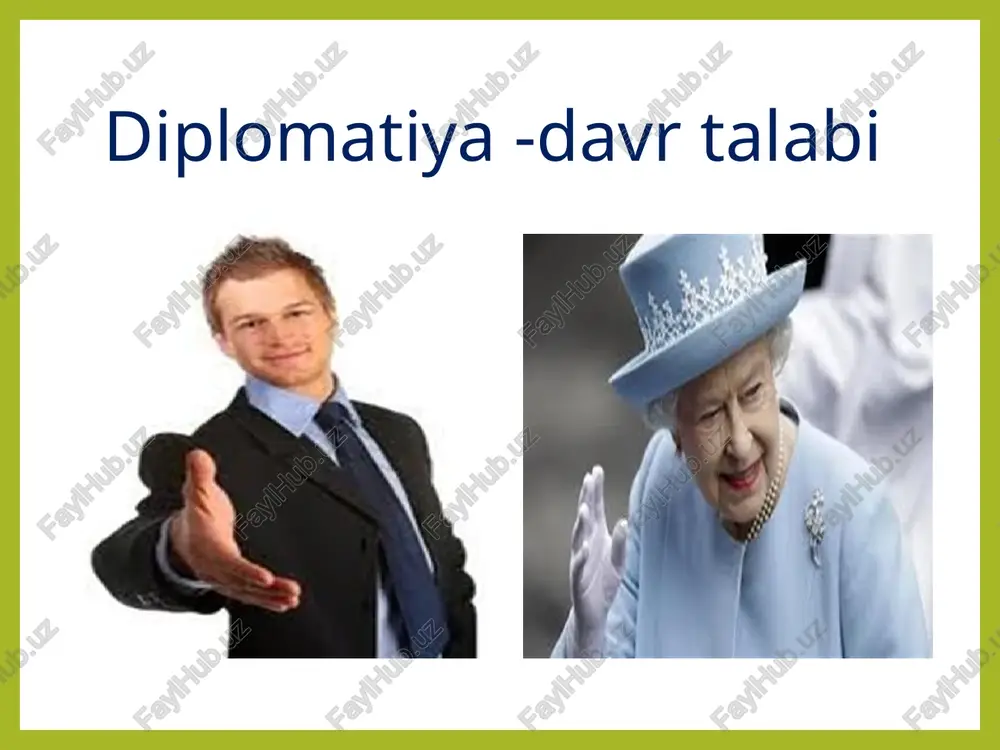 iy xatlar. 3. ilova xatlar. 4. yarim rasmiy shaxsiy xatlar (nomalar). 5. esdalik yozishmalari. 6. diplomatik protol(qaydnomalar). 7. memorandumlar. shaxsiy notalar quyidagi masalalar bo'yicha yuboriladi: 1) ishonch yorliqlarini topshirish; 2) elchixona, vakolatxonalarning ochilishi munosabati bilan; 3) davlatning tashkil topgan yoki mustaqillik e'lon qilingan kuni bilan qutlash; 4) milliy bayramlar munosabati bilan qutlash; 5) prezidentlik saylovi yoki referendum munosabati bilan qutlash; 6) mamlakatda ro'y bergan muhim ijtimoiy-siyosiy voqea munosabati bilan; 7) mamlakatda yuz bergan tabiiy ofat (zilzila, suv toshqini va h.k.) munosabati bilan hamdardlik bildirish; 8) prezident yoki yuqori mansabdor shaxsga aloqador musibat munosabati bilan ta'ziya bildirish. nota haqida ma'lumot nota-davlatlararo yozishmalarning eng asosiy va keng tarqalgan turi bo’lib,biror muhim masala yuzasidan axborot beruvchi oliy darajadagi hujjatdir.unga bevosita davlat boshliqlari,prezidentlar, vazirlar, elchilar va boshqa yuqori darajadagi mansabdor shaxslar orasidagi yozishmalar kiradi. shuningdek,nota biror bir shaxsga bevosita murojaatsiz, ko’pincha davlatlarning davlatlarga, vazirlikning vazirlikka yoki elchiga yo’llagan axboroti sifatida ham yoziladi. memorandum memorandum …