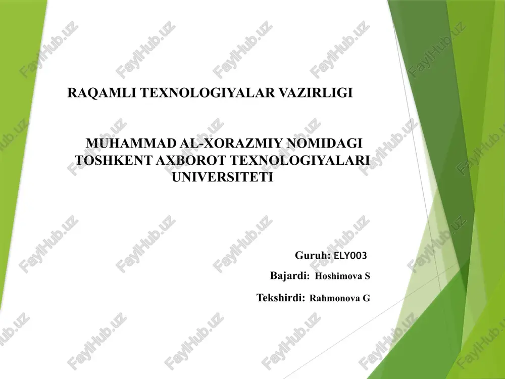 ektrostansiyalaridagi falokatlar hisoblanadi. radioaktiv ifloslanish rak va boshqa kasalliklaming ortishiga olib keladi. xavoning kuchli ifloslanishi inson sog’ligiga, barcha jonzotlarga salbiy ta’sir ko’rsatadi ozon muammosi atmosferaning 20-30 km oralig’ida joylashgan o’ziga xos himoya qobig’i-ozon ( 03) qatlamining siyraklashuvi ham dolzarb ekologik muammolardan hisoblanadi. yer yuzida dastlab 1970- yillarda stratosferadagi ozonning kamayishi kuzatildi. 1980-yillarda antarktida ustida ozonning 50% ga kamayishi qayd qilindi. ko’pchilik mutahassislar ozonning kamayishi texnogen yo’l bilan kelib chiqqan deb hisoblaydilar. atmosferada ozon miqdorining o’zgarishi tabiiy jarayonlar, jumladan, quyosh faolligining o’zgarishi, boshqa omillar ta’sirida ham o’zgargan bo’lishi ham mumkin. atmosfera tarkibi «kislotali yomg’ir»lar ayrim davlatlarda xaqiqiy ekologik falokatga aylanib qolgan. xar qanday qazilma yoqilg’i yondirilganda chiqindi gazlar tarkibida oltingurgut va azot kushoksidlari bo’ladi. atmosferaga millionlab tonna chiqarilayotgan bu birikmalar yomg’imi kislotaga aylantiradi. 2so, + 0 2 + 2 n 20 = 2h,s0 4 4n b2+ 2n ,0 + 0 , = 4hno, aqsh , kanada, germaniya, shvetsiya, norvegiya, rossiya va …