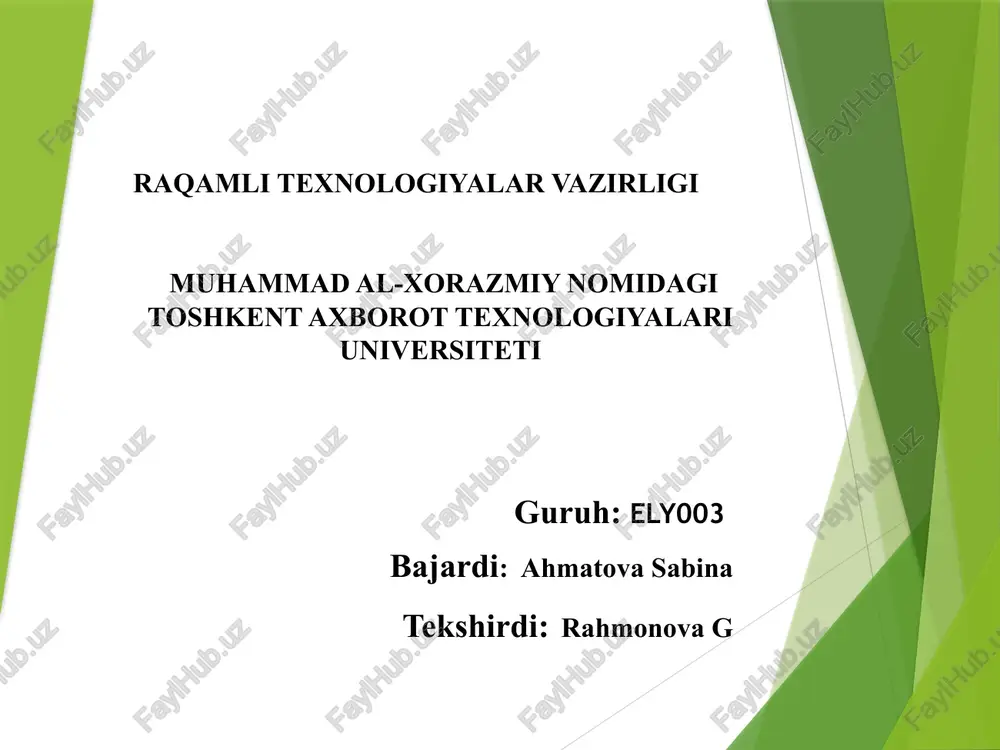 m elektrostansiyalaridagi falokatlar hisoblanadi. radioaktiv ifloslanish rak va boshqa kasalliklaming ortishiga olib keladi. xavoning kuchli ifloslanishi inson sog’ligiga, barcha jonzotlarga salbiy ta’sir ko’rsatadi ozon muammosi atmosferaning 20-30 km oralig’ida joylashgan o’ziga xos himoya qobig’i-ozon ( 03) qatlamining siyraklashuvi ham dolzarb ekologik muammolardan hisoblanadi. yer yuzida dastlab 1970- yillarda stratosferadagi ozonning kamayishi kuzatildi. 1980-yillarda antarktida ustida ozonning 50% ga kamayishi qayd qilindi. ko’pchilik mutahassislar ozonning kamayishi texnogen yo’l bilan kelib chiqqan deb hisoblaydilar. atmosferada ozon miqdorining o’zgarishi tabiiy jarayonlar, jumladan, quyosh faolligining o’zgarishi, boshqa omillar ta’sirida ham o’zgargan bo’lishi ham mumkin. atmosfera tarkibi «kislotali yomg’ir»lar ayrim davlatlarda xaqiqiy ekologik falokatga aylanib qolgan. xar qanday qazilma yoqilg’i yondirilganda chiqindi gazlar tarkibida oltingurgut va azot kushoksidlari bo’ladi. atmosferaga millionlab tonna chiqarilayotgan bu birikmalar yomg’imi kislotaga aylantiradi. 2so, + 0 2 + 2 n 20 = 2h,s0 4 4n b2+ 2n ,0 + 0 , = 4hno, aqsh , kanada, germaniya, shvetsiya, norvegiya, rossiya …