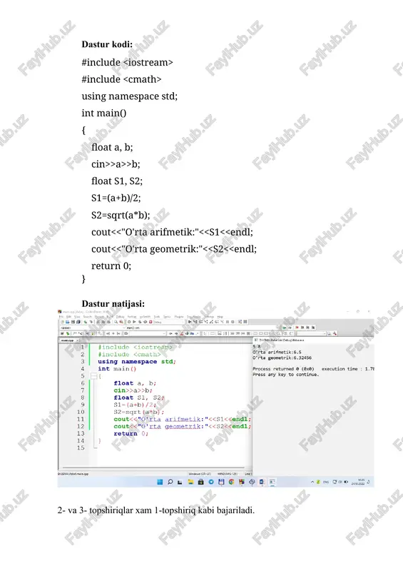 chiziqli jarayonlarni tashkil qilish operatorlari - Page 2