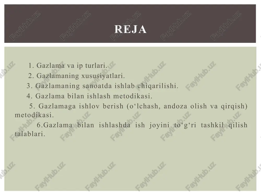 untirar ekanmiz, xom- ashyo, gazlama bo’lib kelgunga qadar mehnatkashlarning qo’lidan o’tishi, ularning ko’p mehnati singanligi, shuning uchun gazlamlardan bo’lgan kiyim-kechagimizni asrab avaylashimiz, qadrlashimiz, bu bilan ota-onalarimiz mehnatini ham qadrlagan bo’lishimizni uqtiramiz. ikkinchi sinfda esa birinchi sinfdagi mehnat malakasi davom ettiriladi. o’qituvchi ip gazlama bilan tanishtirish, gazlama turlarini tanlash, shakl uchun yoqa va manjet tikish, gazlama bilan ishlashda asboblardan foydalanish ko’nikmasini hosil qilish, oddiy chok va operatsiyalarni qo’llab tikishning asosiy usullari, oralatib tikish, bahya chok kabilar bilan tanishtirish, nonushta xaltachasi tikish, kashta bilan bezashni, kiyimlarni yamash, tugmalarni qadashni o’rgatadi. uchinchi sinfda asosan uchinchi chorakda gazlama va tolali matolar bilan ishlash darslari o’tiladi. bunda to’r tukish, ro’molcha solinadigan xaltacha tayyorlash, fartuk tikish, ularni naqshli kashtalar bilan bezash mavzulari o’tiladi. endi o’quvchilarni tikish malakalari ancha rivojlangan, bemalol igna bilan ishlay oladilar. to’rtinchi sinfda endi birinchi chorakning boshidanoq ish fartuklari, salfektkalar tikish, sanitar sumkachasi tikish, to’r xalta tikish ishlarini bajaradilar. endi o’qituvchi o’quvchilardan bu …