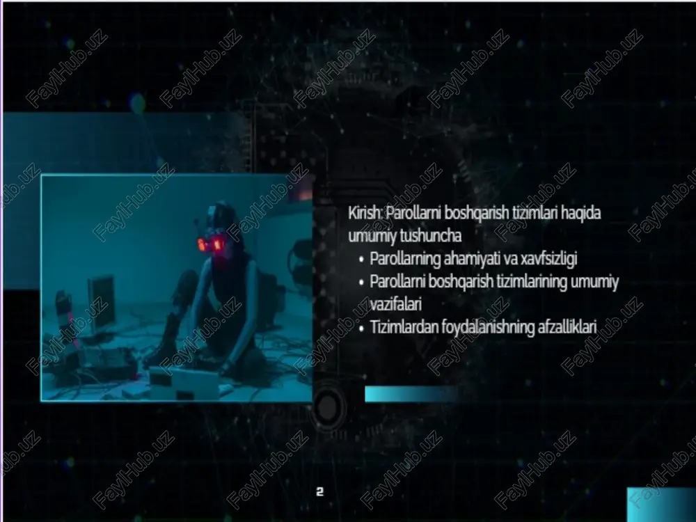 iktoldish lastpass intemetda ko'p ishlatladigan veb- saytlar uchun parolami avtomatik tarzda toldradi bu esa {oydelanuvchilaming parol krish vaatinitejayd. + xavfsilk va maxfiyii lastpass foydalanuvchining parolain shiflashdan tashgari, maxfyigini saglash uchun qo'shimcha 2avisizik choralari koa, masalan, asosiy parol faqat ‘oydelanuvchi blac, kompaniya xocimiari ham unge kira olay ee nn a ei prt oyoncnng racy maturation a ng eh gut boys a sow oyna os pn ca ‘streams he sta yobs arm mea sonoma aa mam + xavisizlikni oshirish: parollamni boshqarish tizimilari har doim kuchli va murakkab parollar yaratishga yordam beradi. bu. odamlaring oson tahmin gilinadigan parollardan (masalan, "123456" yoki “password? foydalanishining oldini oladi + parollami boshqarish osonligi: bitta asosiy parolni eslab qolishdan tashgari, boshga barcha parollami eslab qolish zarurati yo'g. bu. onlayn hisoblaringizni samarali boshqarishni osonlashtiradi + xavflixatti-harakatlardan saqlanish: parollami boshqarish tizimlari odatda foydalanuvchilarga parollami avtomatik tarzda yangilashni tavsiya qiladi, bu esa xavfli va eskirgan parollardan foydalanishning oldini ola + sinxronizatsiya: …