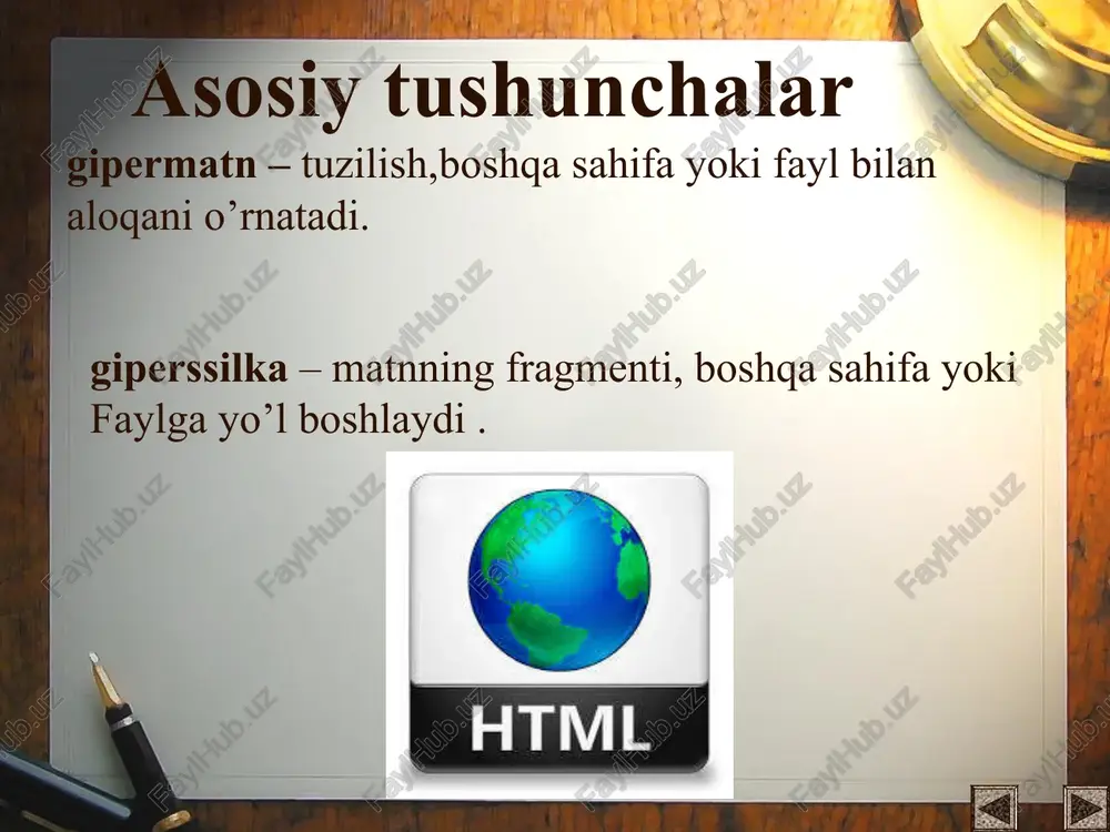 dingi sahiflar holatini tering teglari orqali mening birinchi sahifam so’zini tering 4. index.htm fayl kengaytmasi orqali stranica papkasiga saqlang 5. sahifani brauzerda ko’ring. * color – atributi turli ranglarni taqdim etadi color=“#ff0000” color=”red” misol. bu so’z kok rangda bo’ladi r-red 00-ff 0-255 g-green 00-ff 0-255 b - blue 00-ff 0-255 rgb * ranglar rgb * face – shriftning turini belgilaydi misol. barcha belgilar ichida qo’llaniladi misol. bu shrift arial 3 o’lchamli ko’k rangli shriftda * test belgilangan matn qalin shriftda test belgilangan matn kursiv holida test belgilangan matn ostiga chizilgan holatda x 2 indeks qo’yish(x2) x 2 indeks qo’yish(x2) shriftlarni formatlash * fase parametrining qo’llanilishi shrift har xil tagiga chizilgan list1 black = "#000000" green = "#008000" silver = "#c0c0c0" lime = "#00ff00" gray = "#808080" olive = "#808000" white = "#ffffff" yellow = "#ffff00" maroon = "#800000" navy = "#000080" red = "#ff0000" blue = "#0000ff" purple = "#800080" …