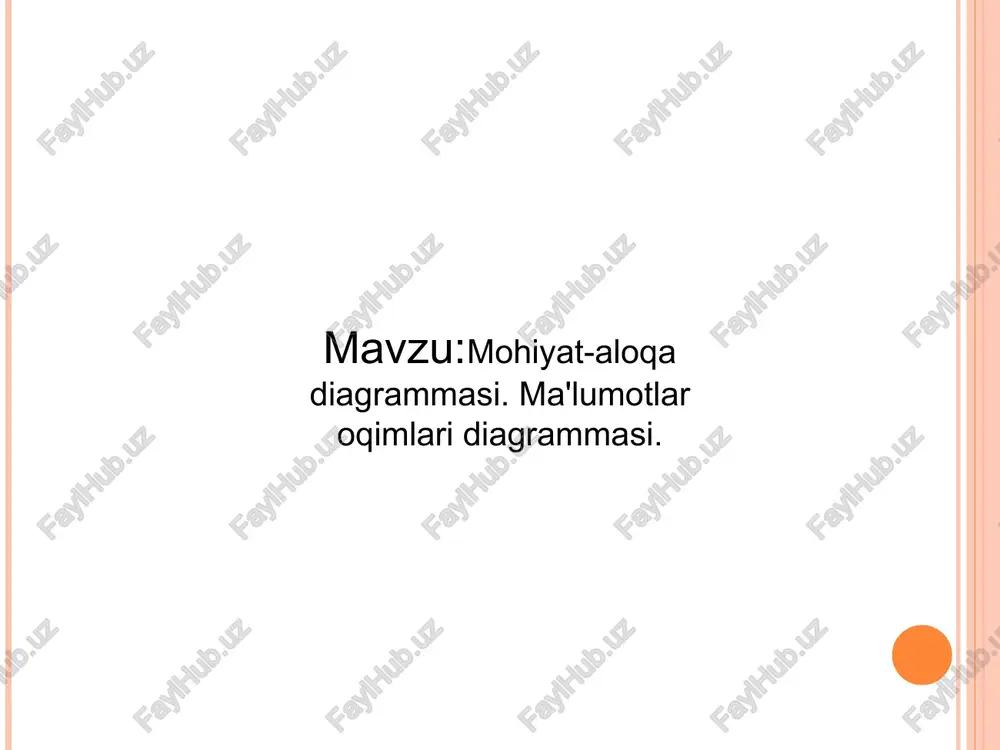 i ma'lumotlar bazasi tashkil etadi. ma'lumotlar bazasi deb kompyuter xotirasida saqlanuvchi ma'lum sohaga tegishli faktografik ma'lumotlar majmuasiga aytiladi. faktografik ma'lumotlar ma'lum turdagi foydalanuvchilar uchun kerak bo'lgan real predmetlar, hodisalar va jarayonlar xossalarini aks ettiruvchi ma'lumotlardir. predmet sohasi bu boshqarishni avtomatlashtirish lozim bo'lgan sohadir. ma'lumotlar bazasida konkret predmet sohasiga tegishli dinamik ravishda yangilanuvchi ma'lumotlar tizimi saqlanadi. ma'lumotlar bazasida ma'lumotlar bilan birga ularning tavsiflari saqlanadi. foydalanuvchi dasturlariga bog'liq bo'lmagan bu ma'lumotlar metama'lumotlar deyiladi. metama'lumotlar ma'lumotlar bazalari lug'atlarida saqlanadi. ma'lumotlar banki deganda ma'lumotlar integrallashgan majmuasini qo'llash uchun mo'ljallangan algoritmik, dasturiy, texnik va har qanday axborot tizimi strukturasi, qo'llanish sohasidan qatiy nazar, bir nechta qismlardan iborat bo'ladi. ta'minlovchi qismlar olti xil bo'ladi: texnik, matematik, dasturiy, tashkiliy, huquqiy ta'minotlar. ta'riflar: mohiyat - predmetlar, hodisalar, jarayonlar umumiy xossalari asosida birlashtiruvchi tushuncha. mohiyat nusxasi - umumiy mohiyatga ega konkret predmetlar, hodisalar, jarayonlar. mohiyatlar to'plami - bir xil xossalarga ega mohiyatlar to'plami. atribut - mohiyat xossasi. domen- atribut …