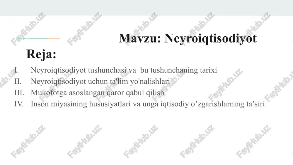 f-muhit omillari individual va jamiyatning afzalliklariga hissa qo'shishi mumkin. xulq-atvor iqtisodiyoti iqtisodiy qarorlarni tushunishda ijtimoiy va kognitiv omillarni birlashtirish orqali ushbu anomaliyalarni hisobga olish uchun paydo bo'lgan birinchi kichik soha edi. neyroiqtisodiyot qaror qabul qilishning ildizini tushunish uchun nevrologiya va psixologiyadan foydalangan holda yana bir qatlamni qo'shadi. bu iqtisodiy qarorlar qabul qilishda miyada nima sodir bo'lishini o'rganishni o'z ichiga oladi. tadqiq qilingan iqtisodiy qarorlar birinchi uy sotib olish, saylovda ovoz berish, turmush o'rtog'iga turmushga chiqish yoki parhezga borish kabi turli vaziyatlarni qamrab olishi mumkin. turli sohalardagi vositalardan foydalangan holda, neyroiqtisodiyot iqtisodiy qarorlar qabul qilishning integratsiyalashgan hisobiga ishlaydi. tarix 1989-yilda pol glimcher nyu-york universitetidagi neyronologiya markaziga qo'shildi. neyroiqtisodiy mavzular bo'yicha dastlabki qadamlar 1990-yillarning oxirida, qisman kognitiv nevrologiya bo'yicha tadqiqotlarning keng tarqalishi tufayli sodir bo'ldi. miya tasvirlash texnologiyasidagi takomillashuvlar to'satdan xatti-harakatlar va neyrobiologik so'rovlar o'rtasida kesishuvga imkon berdi.[4] shu bilan birga, inson xulq-atvorining eng yaxshi bashoratli modellarini ishlab chiqarishga intilayotgan neoklassik va …