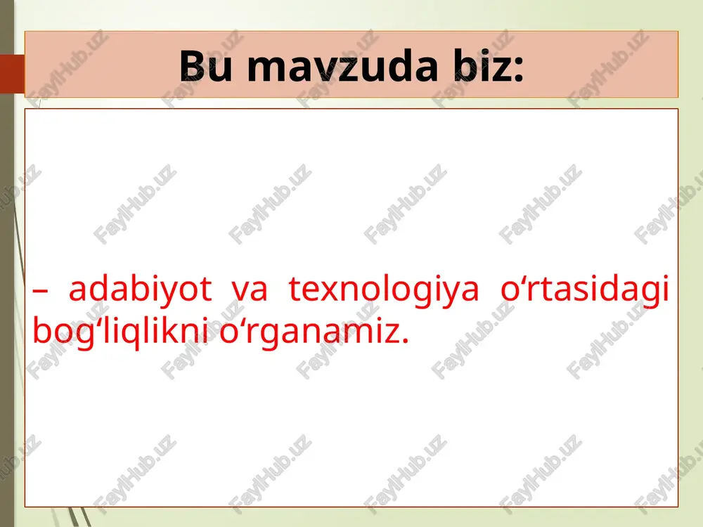 m berdi? foydalanilgan adabiyot: adabiyot [matn]: 6-sinf uchun darslik / z. i. mirzayeva, k. q. djalilov. – toshkent: respublika ta’lim markazi, 2022. – 224 b. ushbu taqdimot slaydi mahsulotidir. diqqat! ushbu mahsulotni tijoriy maqsadda ko‘paytirish javobgarlikka sabab bo‘ladi! image10.jpg image11.png image12.jpeg image13.png image14.png image15.jpeg image16.png image17.jpg image4.png sidan oldin ikki hafta oyda bo'ldi. dastlab unda tushuntirib bo‘lmaydigan noma'lum bir tuyg‘u paydo bo'ldi, biroq u o'ylab ish qiladigan, aqlli il- miy muxbir edi, shuning uchun ham bundan ko'p xavotirga tushmadi. uni bu yerga kelishini bir- lashgan millatlar tashkilotining fazoni tadqiq etish ma'muriyati so'ragan edi. fazoni tadqiq etish ma'muriyati hamisha aqlli, mas'uliyatli odamlarni yerga axborot jo‘natish uchun oyga yuborar edi. artur klark, “oydagi sinoat” hikoyasidan +e siz android nima, aniqrog‘i, kim ekanini bilasizmi? ishona- man, bilasiz. lekin, iltimos, faqat eng zamonaviy qo'l telefonla- rining elektron aq! qismi deb o'ylamang. tasavvuringizni yuqo- riroqqga ko’taring. hoji bo'lsa, inson darajasiga. chunki siz uni har kuni …