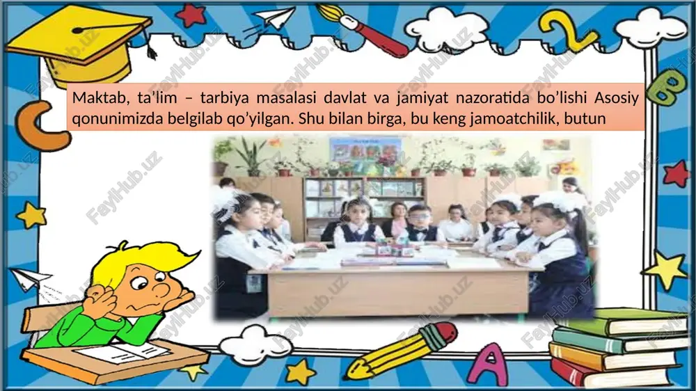 qonuniyatlar asosida real haqiqatlarni bilishga o’rgatish. bu yerda o’quvchilarga real olamda yuz beradigan eng sodda hodisalardan tortib to murakkab hodisalargacha hammasining fazoviy formalari va ular orasidagi miqdoriy munosabatlarni tushunishga imkon beradigan hajmda bilimlar berish ko’zda tutiladi bunday bilim berish orqali o’quvchilarning fazoviy tasavvur qilishlari shakllanadi hamda mantiqiy fiklashlari yanada rivojlanadi[1]. hozirda ta‘lim metodlarini takomillashtirish sohasidagi asosiy yo‘nalishlardan biri interfaol ta‘lim va tarbiya usullarini joriy qilishdan iboratdir. barcha fan o‘qituvchilari shu jumladan boshlang‘ich sinf o‘qituvchilari ham dars mashg‘ulotlari jarayonida interfaol metodlardan borgan sari keng ko‘lamda foydalanmoqdalar. boshlang‘ich sinflarda qo‘llanadigan texnologiyalaridan foydalanishning maqsadi: o‘quvchilarda hozirjavoblik hissini rivojlantirish, bahs-munozara, erkin fikrlashga asoslangan tafakkur tarzini shakillantirishdan iborat. hozirda keng qo‘llanib kelayotgan interfaol metodlar turlari juda ko‘p bo‘lib, ularning hammasi ham boshlangich ta‘limda qo‘llash uchun yaroqli emas. bunga 1-navbatda boshlangich sinf o‘quvchisining o‘qish, yozish tezligining kichikligi va sinfda aksariyat hollarda 30 tadan ortiq o‘quvchi o‘qishi bo‘ladi. interfaol metodlar nisbatan kichik auditoriyalarga (30 tagacha ) va …